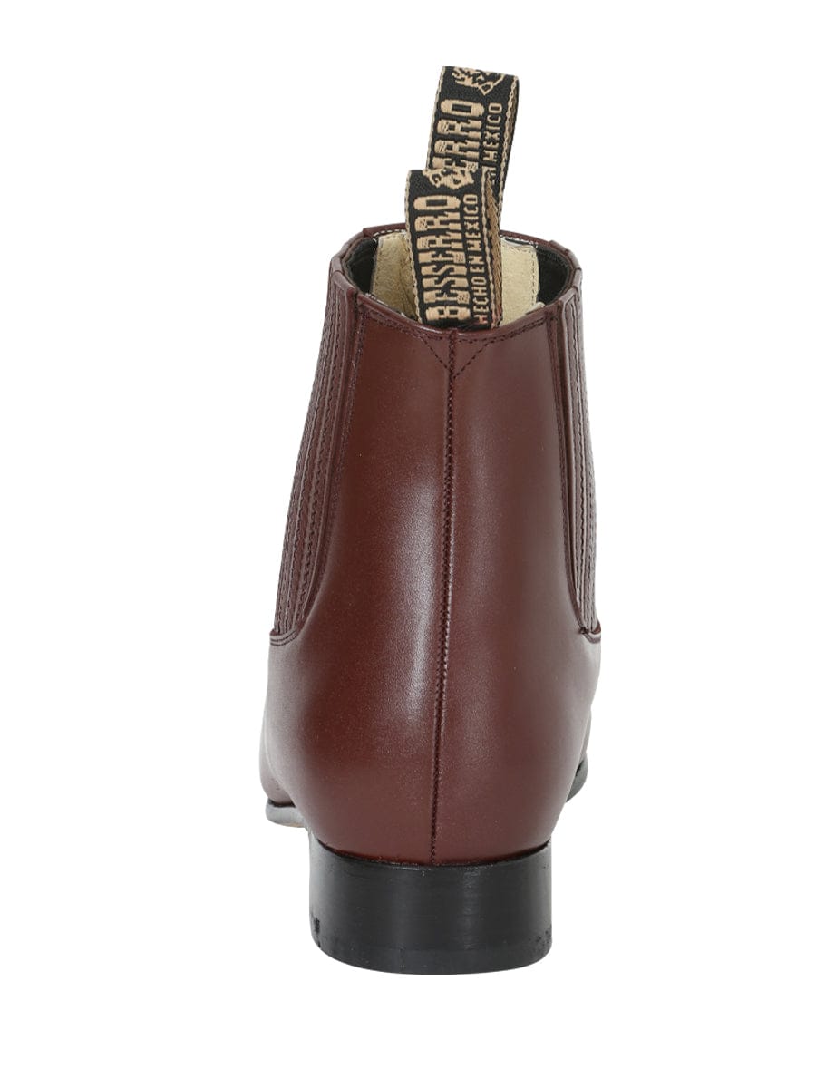 El Besserro Round Toe Ankle Boot - Leather Wine 202 - Back View