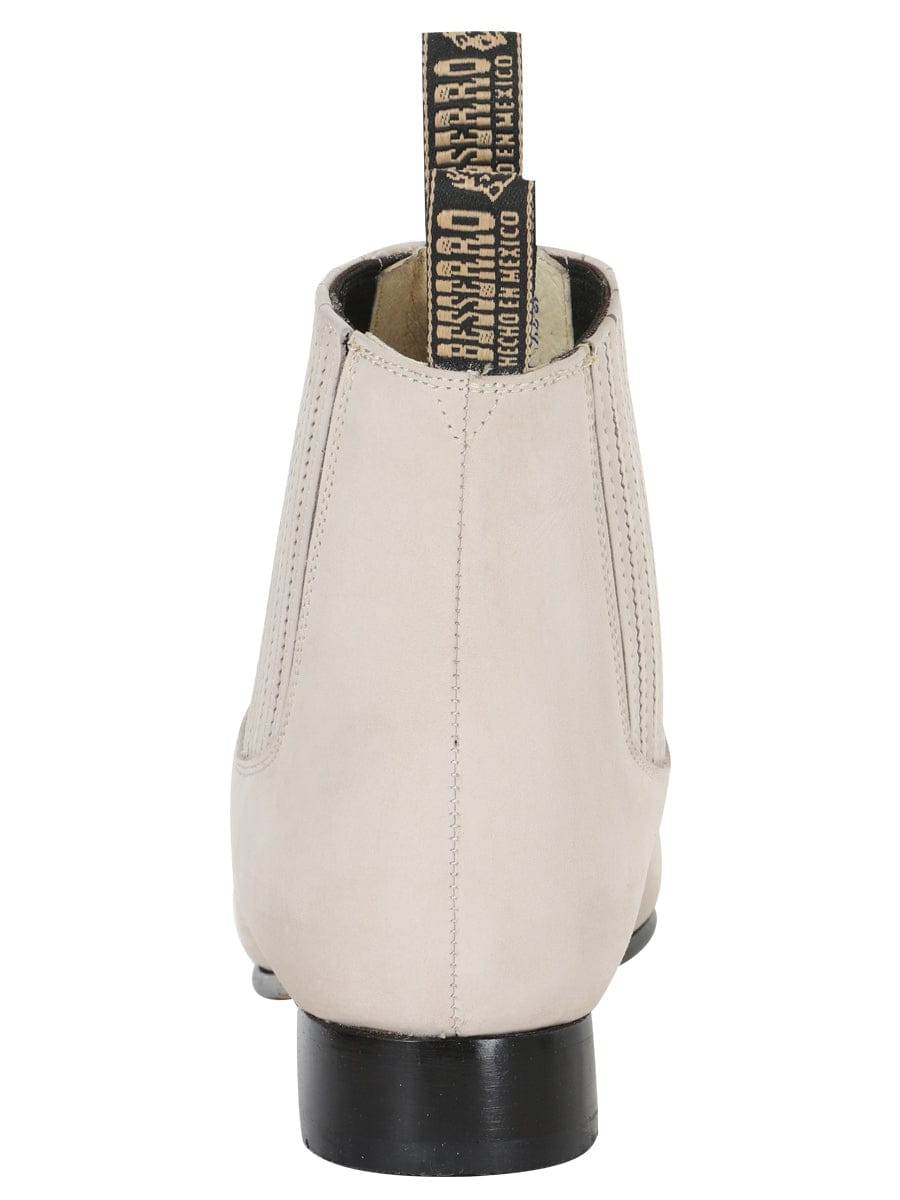 El General Western Wear CABALLERO El Besserro Charro Boot - Nobuck Bone 205 Back View