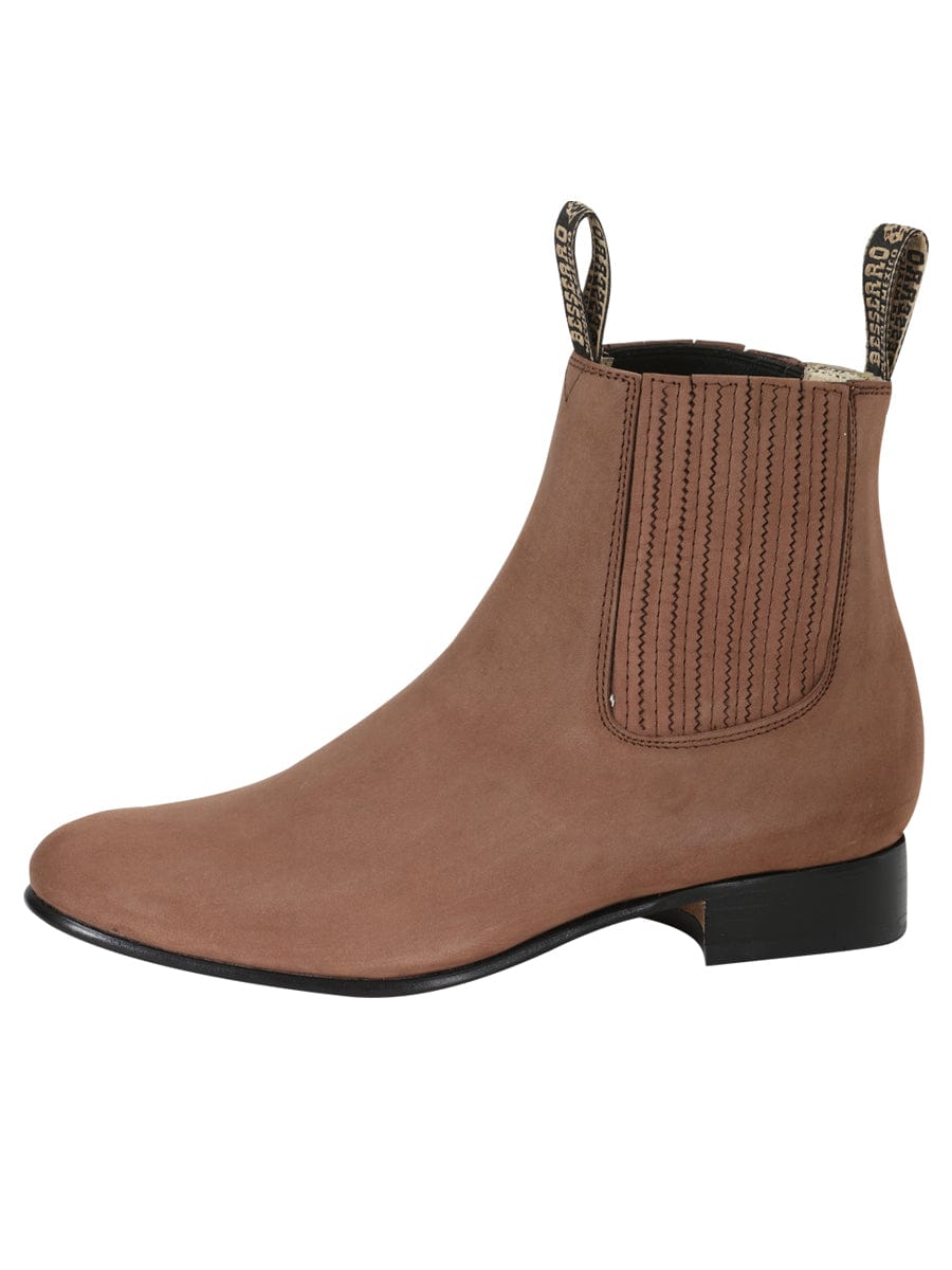 El Besserro Round Toe Ankle Boot - Nobuck Camel 204 - Left Side View