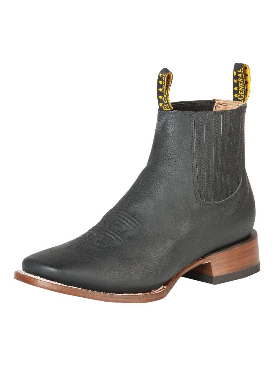 El General Western Wear CABALLERO El General Men’s Ankle Boots - Cimarron Leather Black 126610 side view