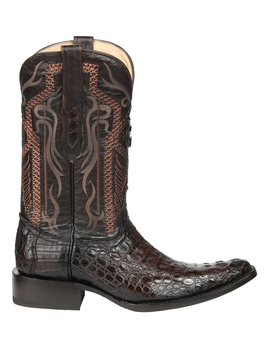 El General Western Wear El General Men's Exotic Caiman Nuca Cowboy Boots - Brown 45082 right side view