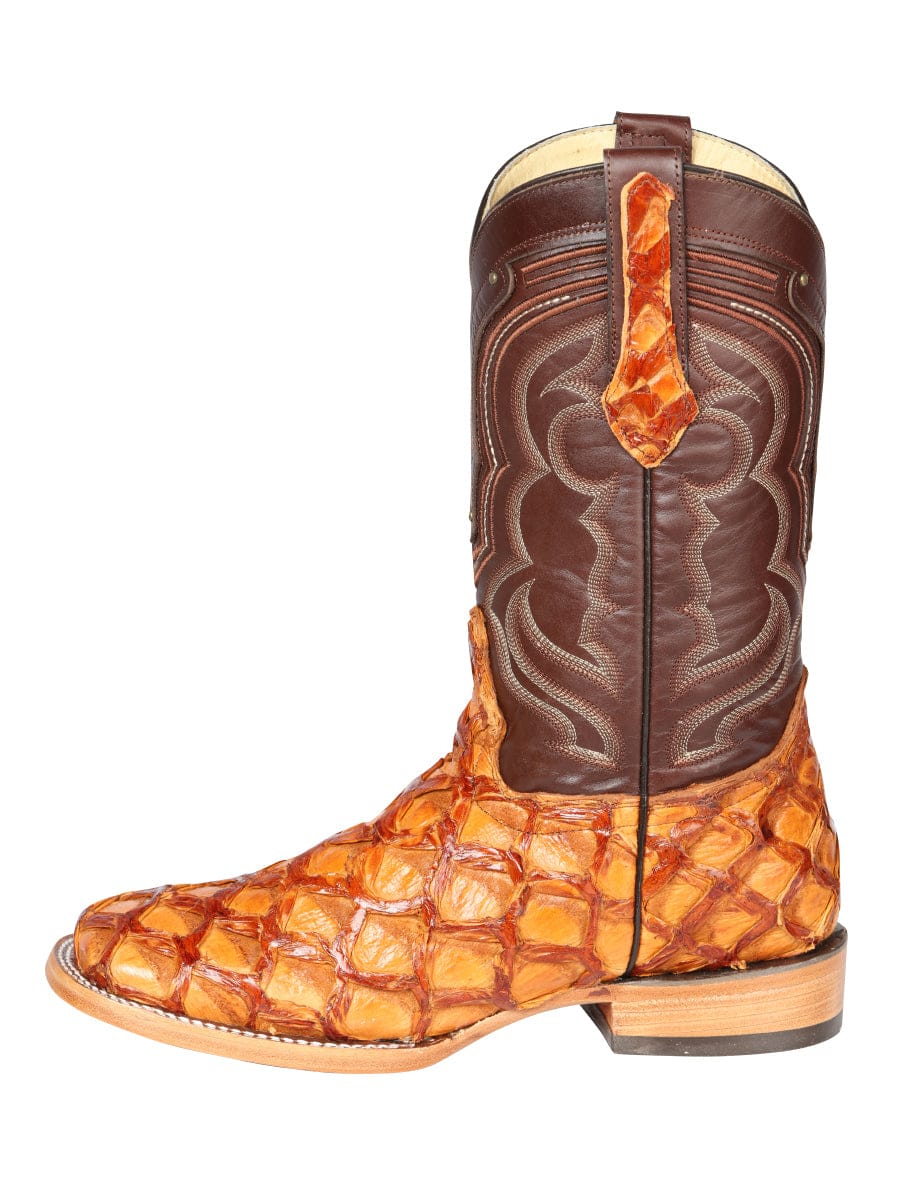 El General Western Wear El General Men's Exotic Monster Fish Rodeo Boots - Honey 44606 left side view