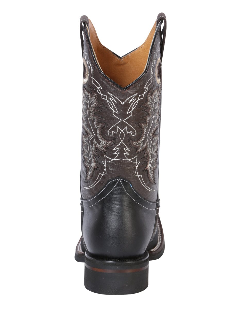 El General Men's Square Toe Cowboy Boot - Keblar Black 33308 - Back View