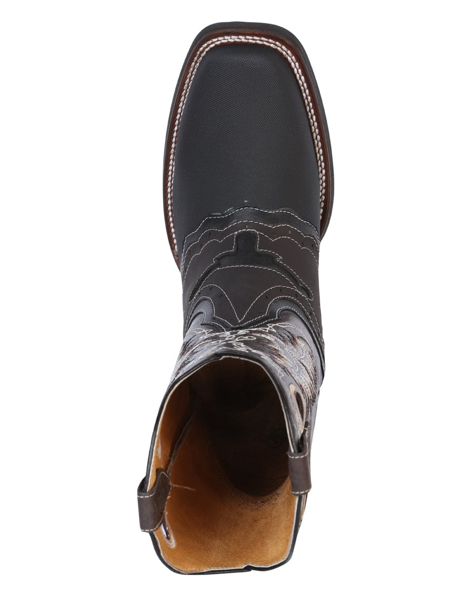 El General Men's Square Toe Cowboy Boot - Keblar Black 33308 - Top View