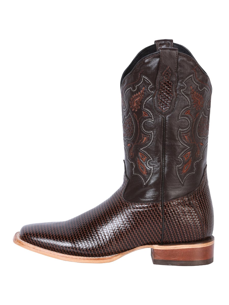 El General Men’s Square Toe Leather Cowboy Boot Printed Lizard 41791 - Left View