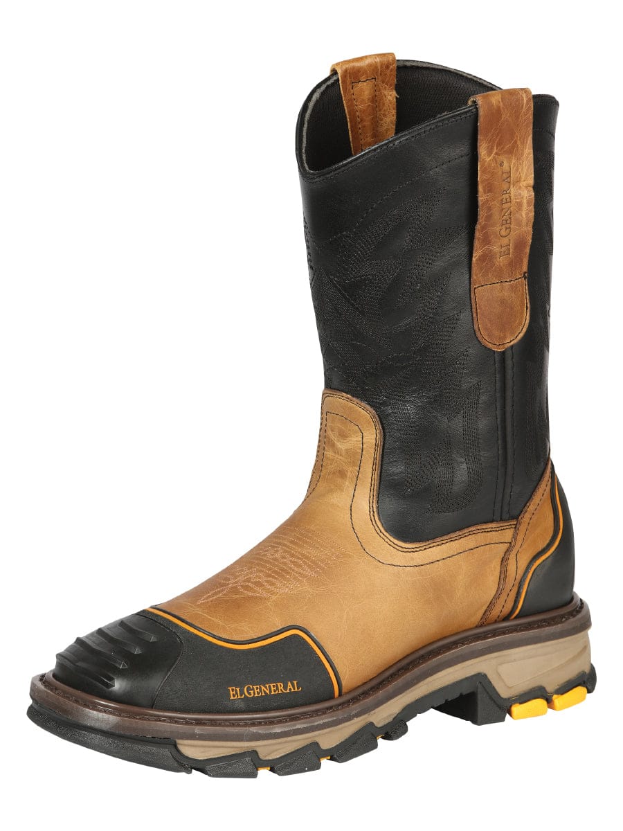 El General Men’s Work Boot - Crazy Leather - Mantequilla 44686 - Side View