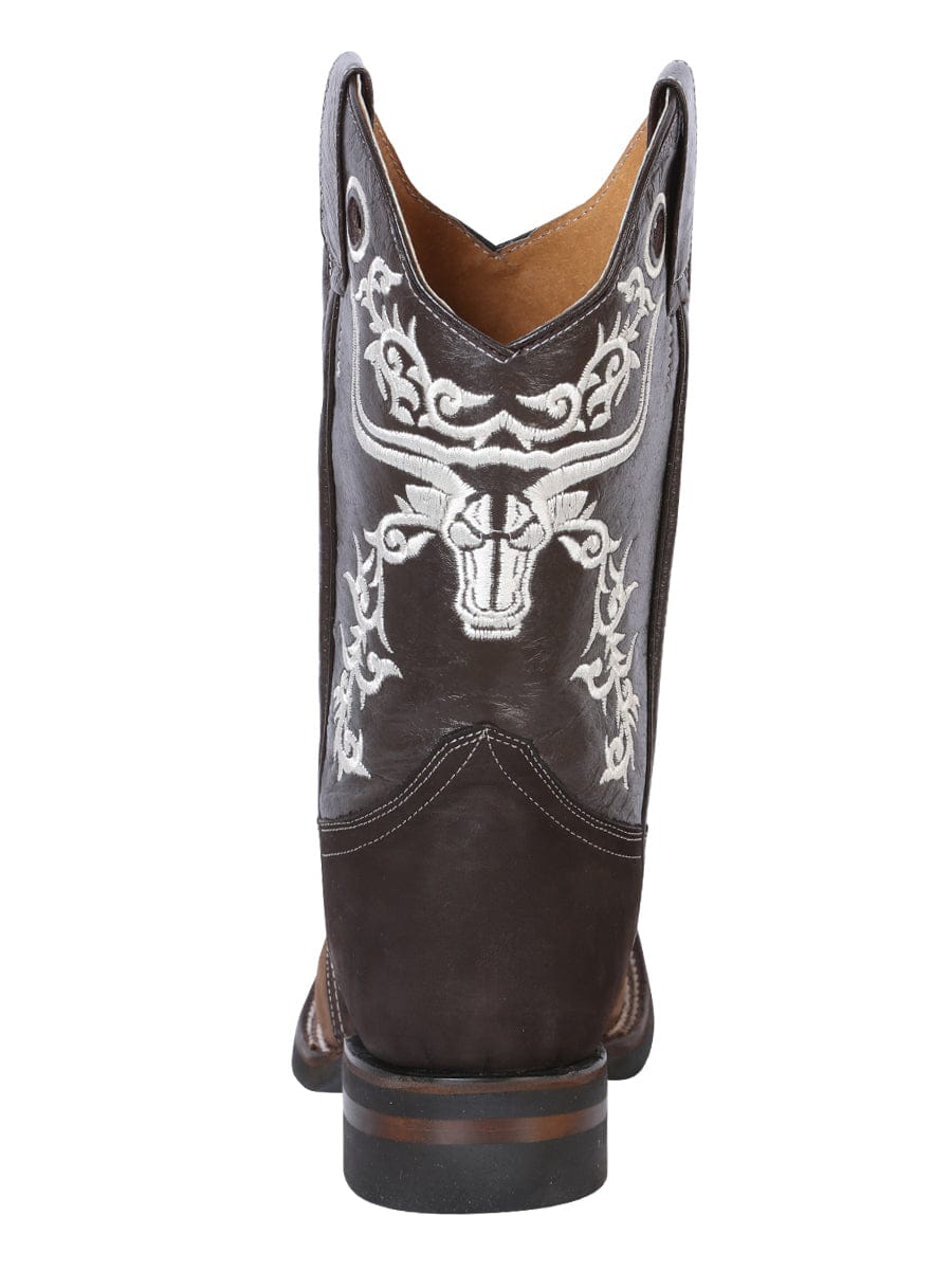 El General Rodeo Boot - Crazy Brown/Dark Brown with Embroidery 34311 - Back View