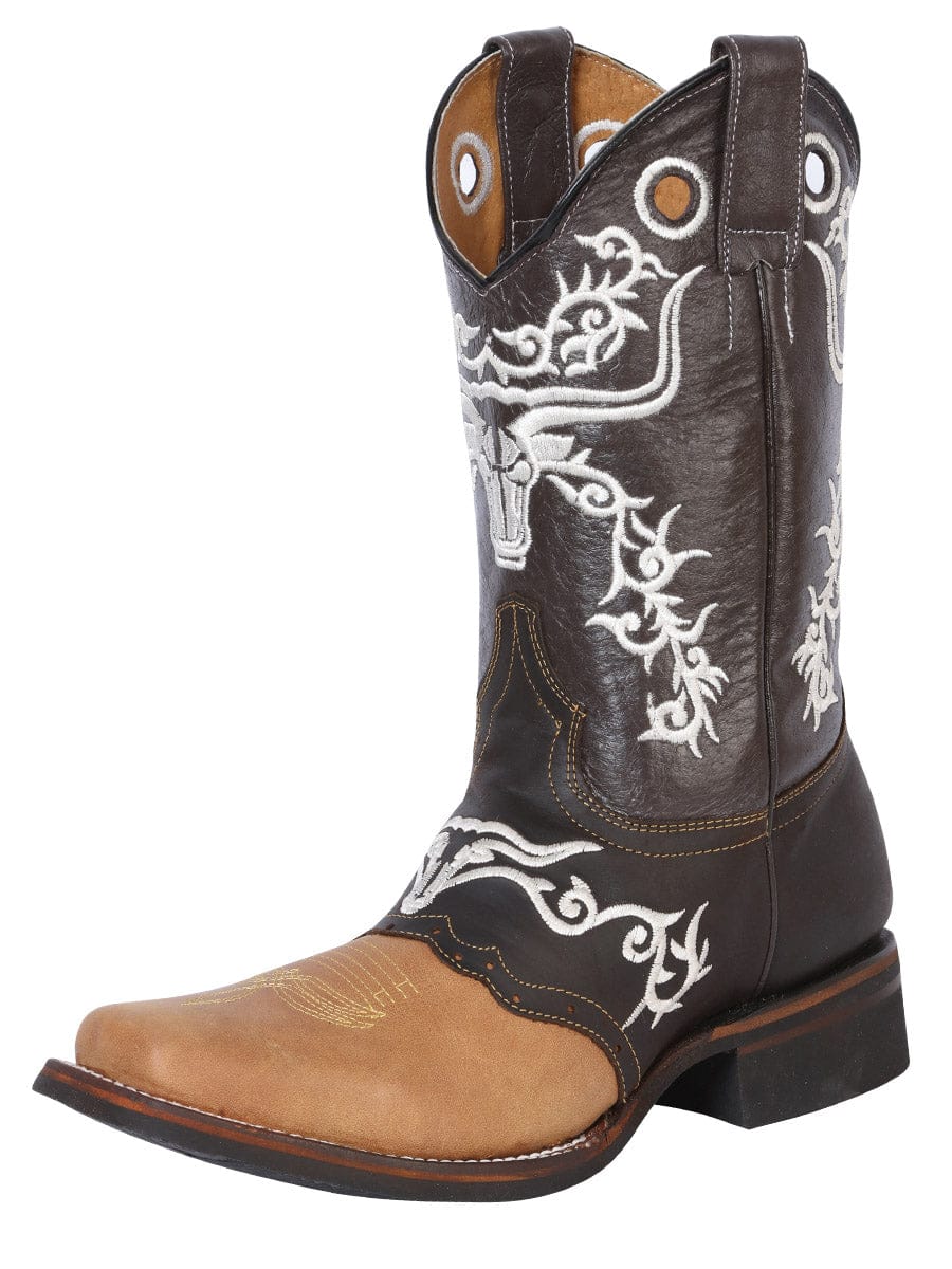 El General Western Wear CABALLERO El General Rodeo Boot - Crazy Honey/ Dark Brown 33316 side view