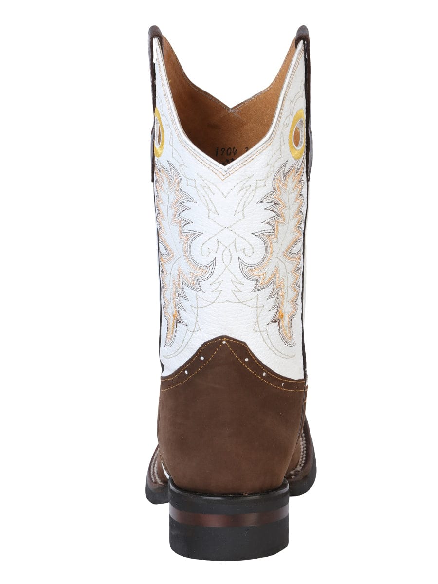 El General Western Wear CABALLERO El General Rodeo Boot - Crazy Nobuck Dark Brown 33313 back view
