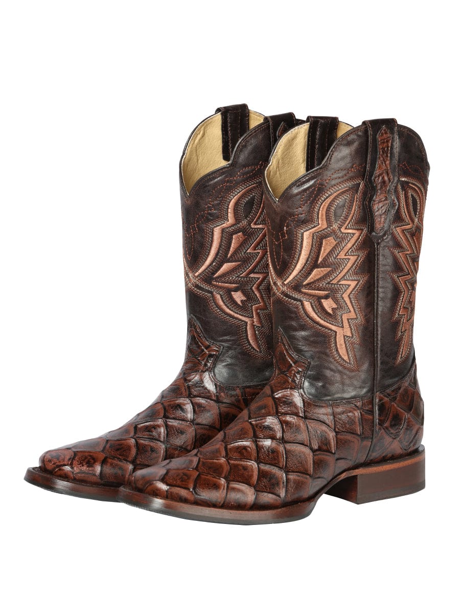 El General Rodeo Boot - Printed Pirarucu Brown 44664 - Pair Side View
