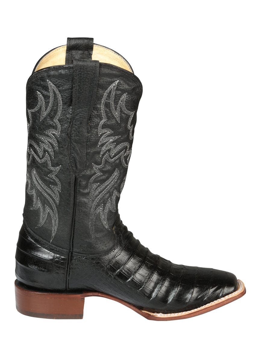 El General Rodeo - Printed Alligator leather boots Black 44938 - Right Side View