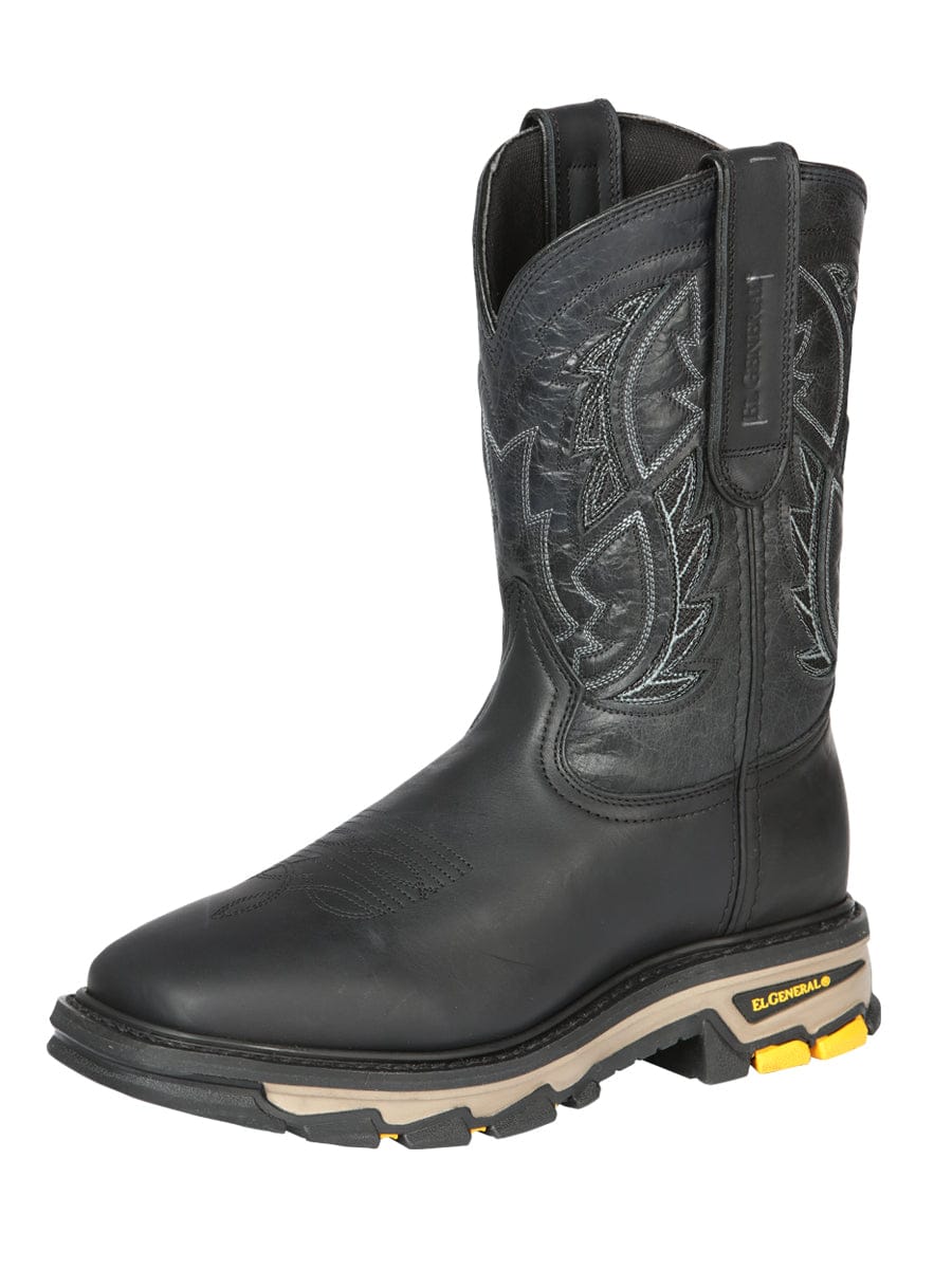 El General Rodeo Work Boot - Crazy Black 44694 - Side View