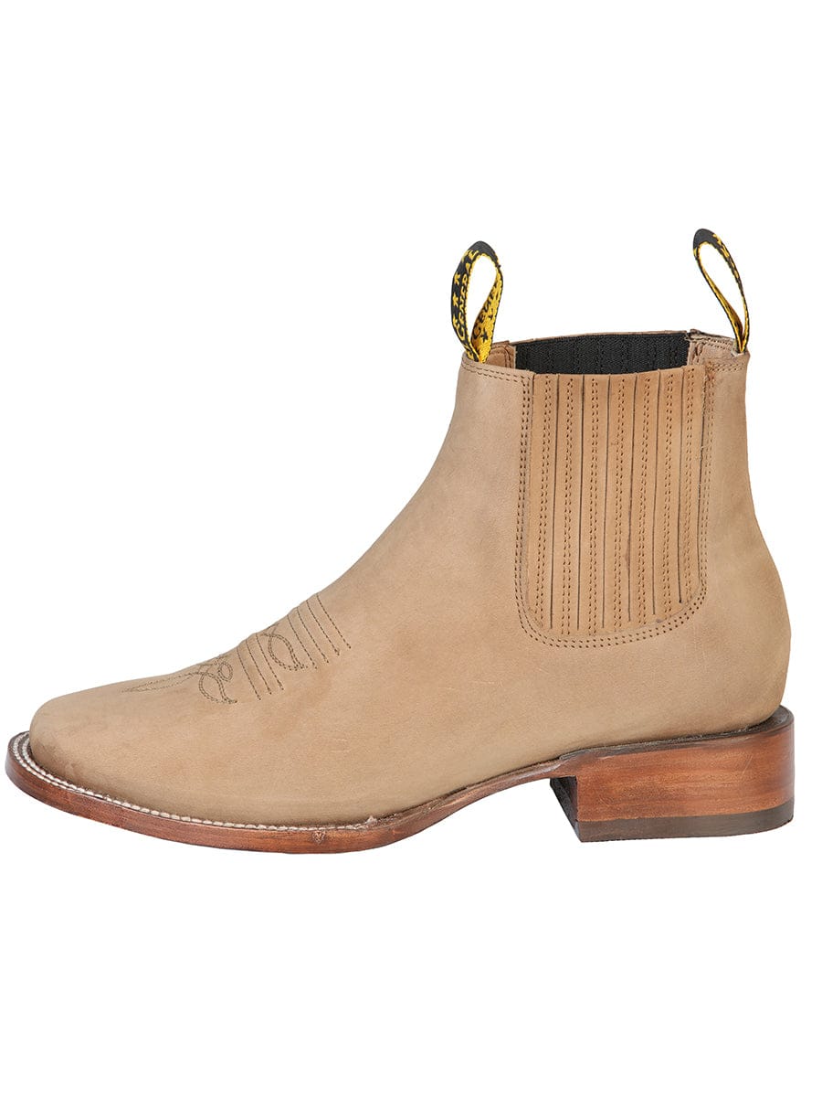 El General Western Wear CABALLERO El General Square Toe Ankle Boot - Nobuck Sand 126191