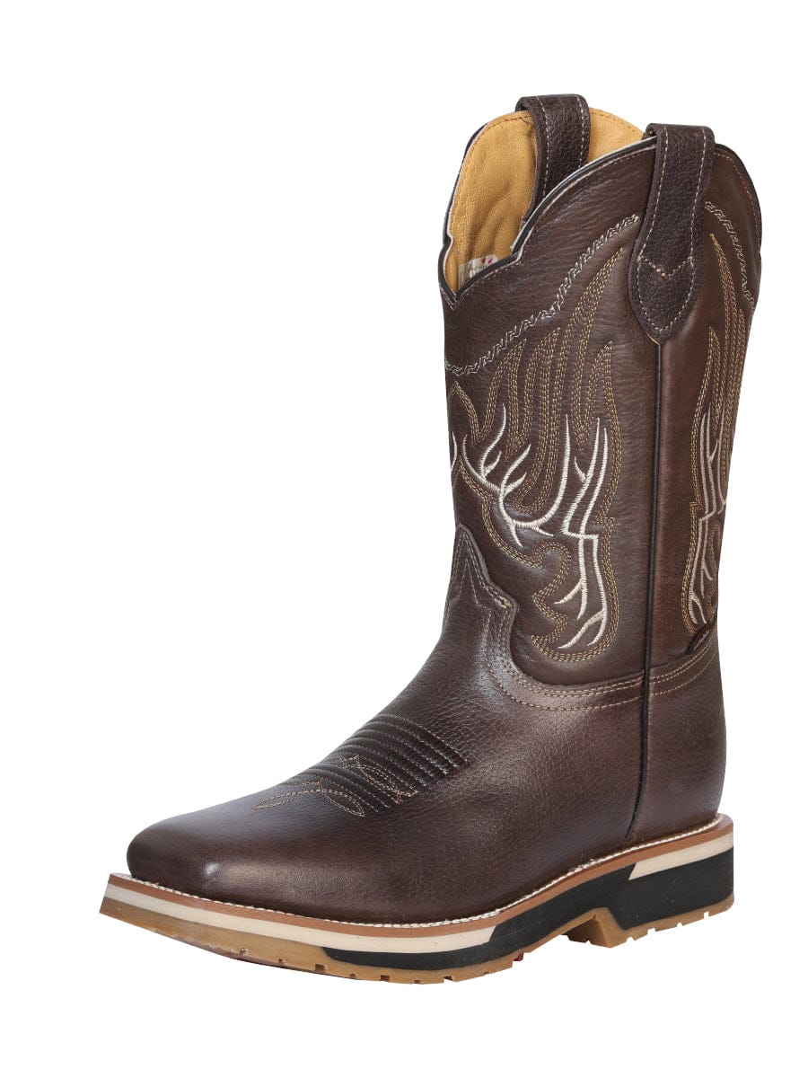 Establo Men’s Rodeo Boot - Bovine Grizzly Leather in Brown 41539 - Side View