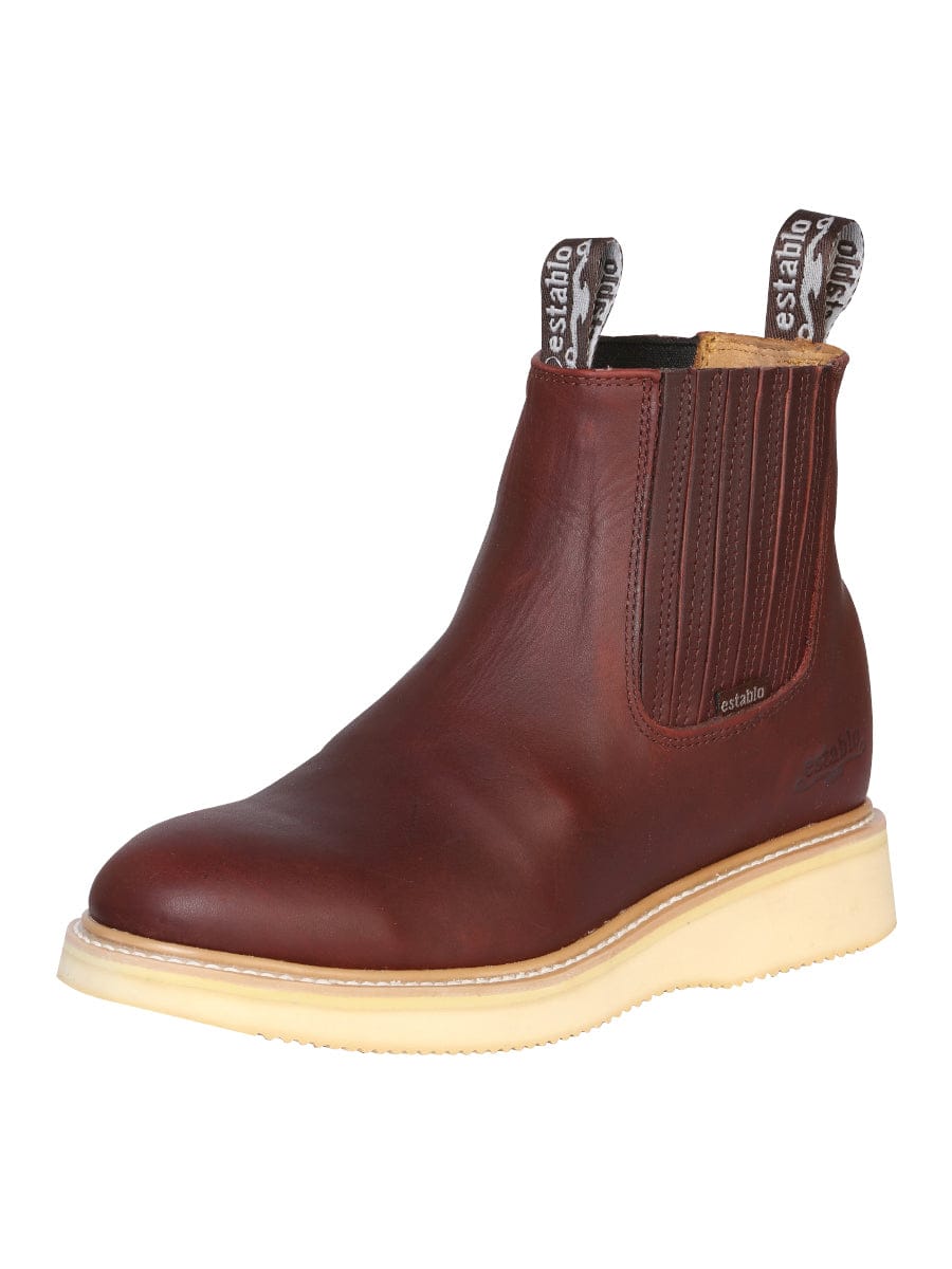 Establo Men’s Work Ankle Boot - Grasso Leather - Shedron 321 - Side View