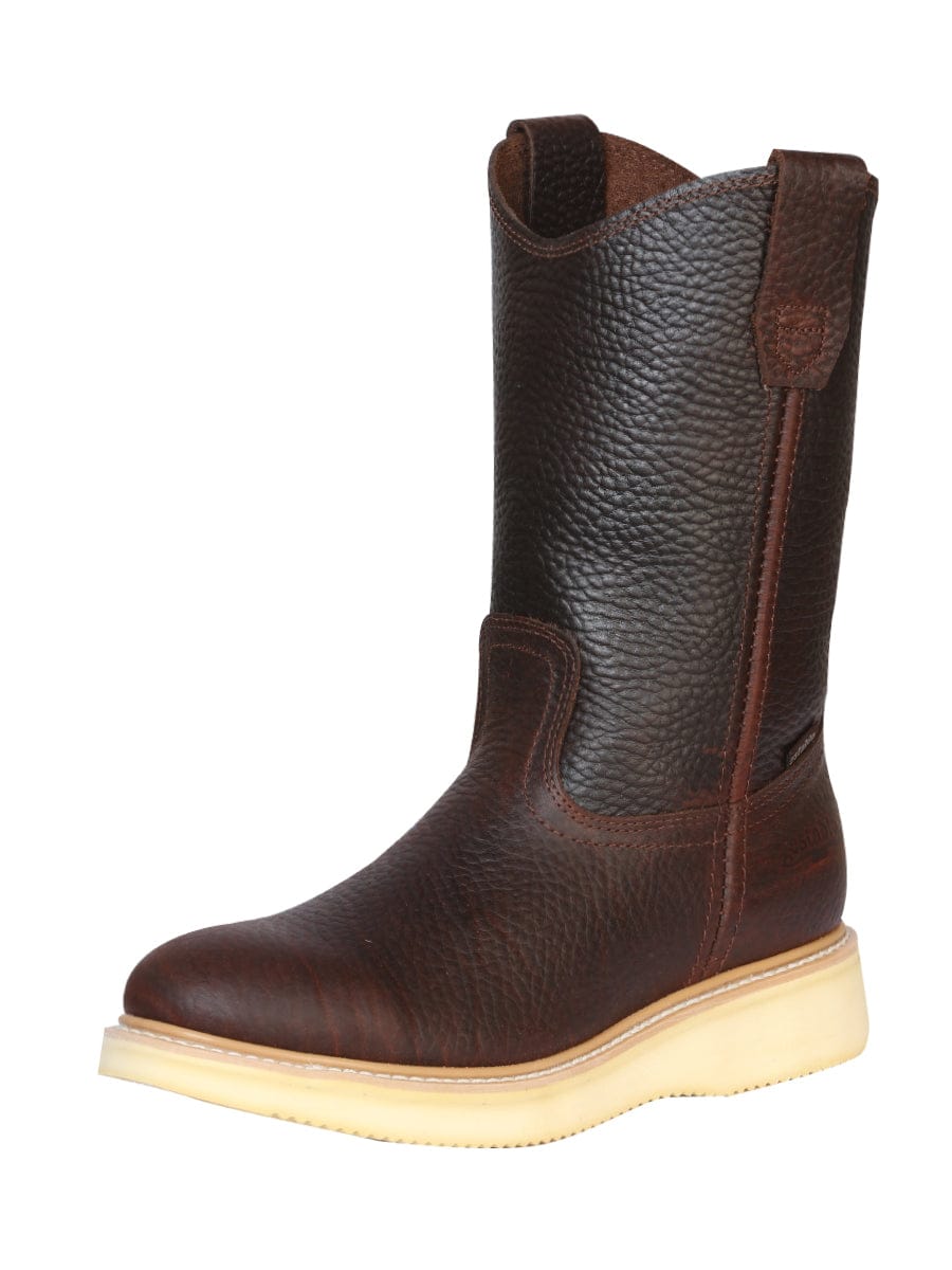 Establo Men’s Work Boot Bull Fight Leather - Honey 23369 - Side View