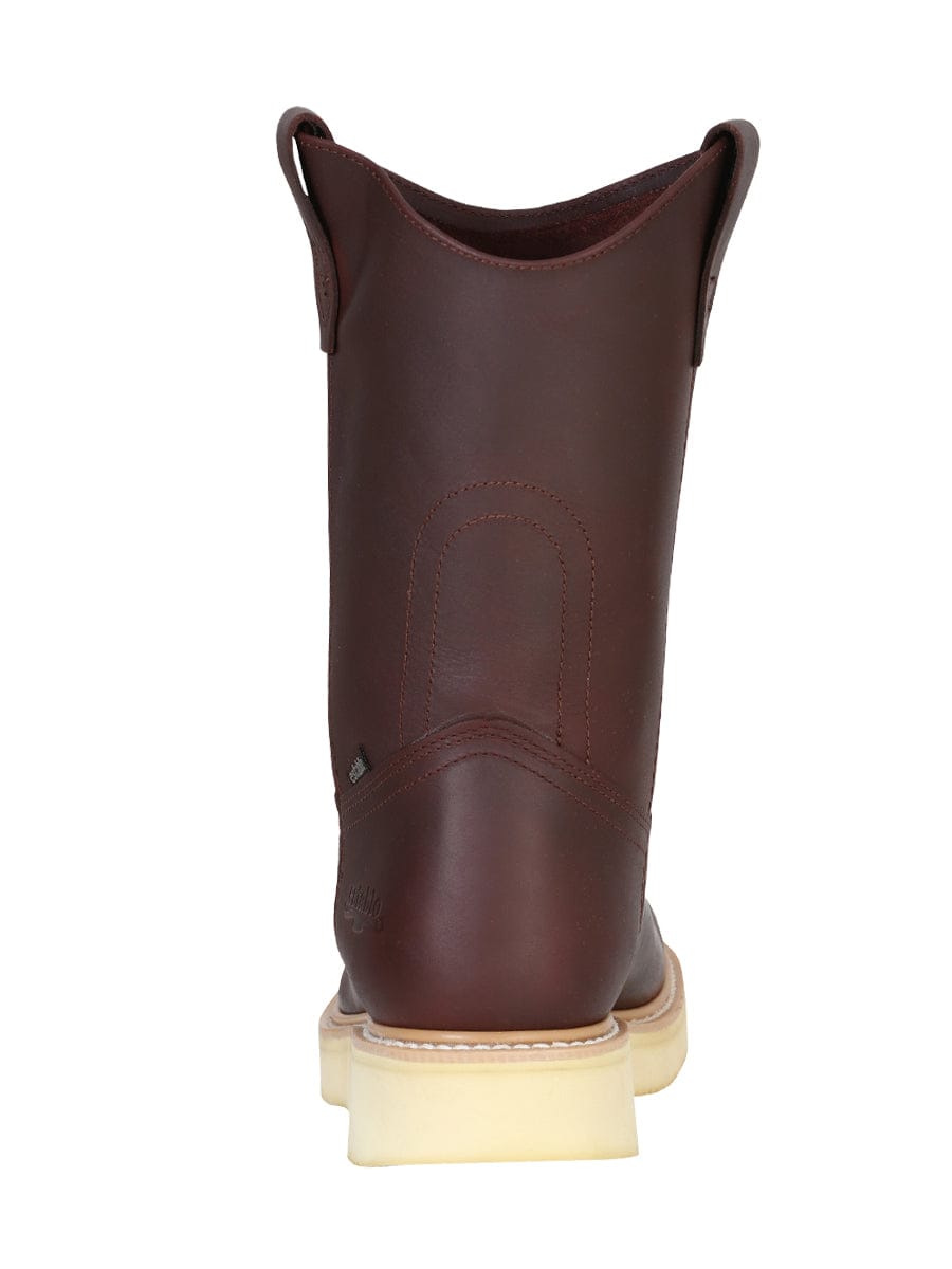 Establo Men’s Work Boot Grasso Leather - Shedron 318 - Back View