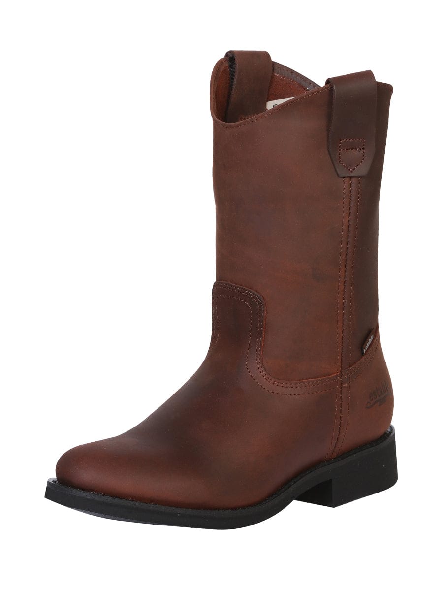 Establo Men's Work Boot - Leather Grasso - Brown 315 - Side View