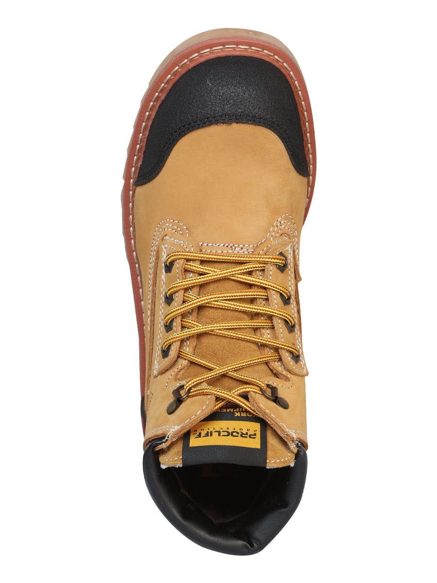 Procliff Protection Lace-Up Work Shoe - Nobuck Honey 35218 - Top View