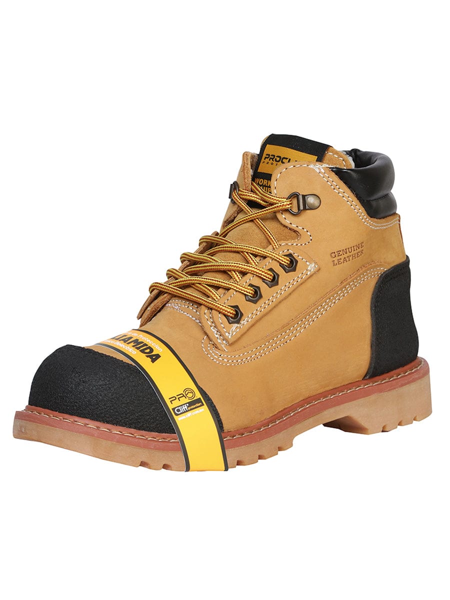 Procliff Protection Lace-Up Work Shoe - Nobuck Honey 35218 - Side View