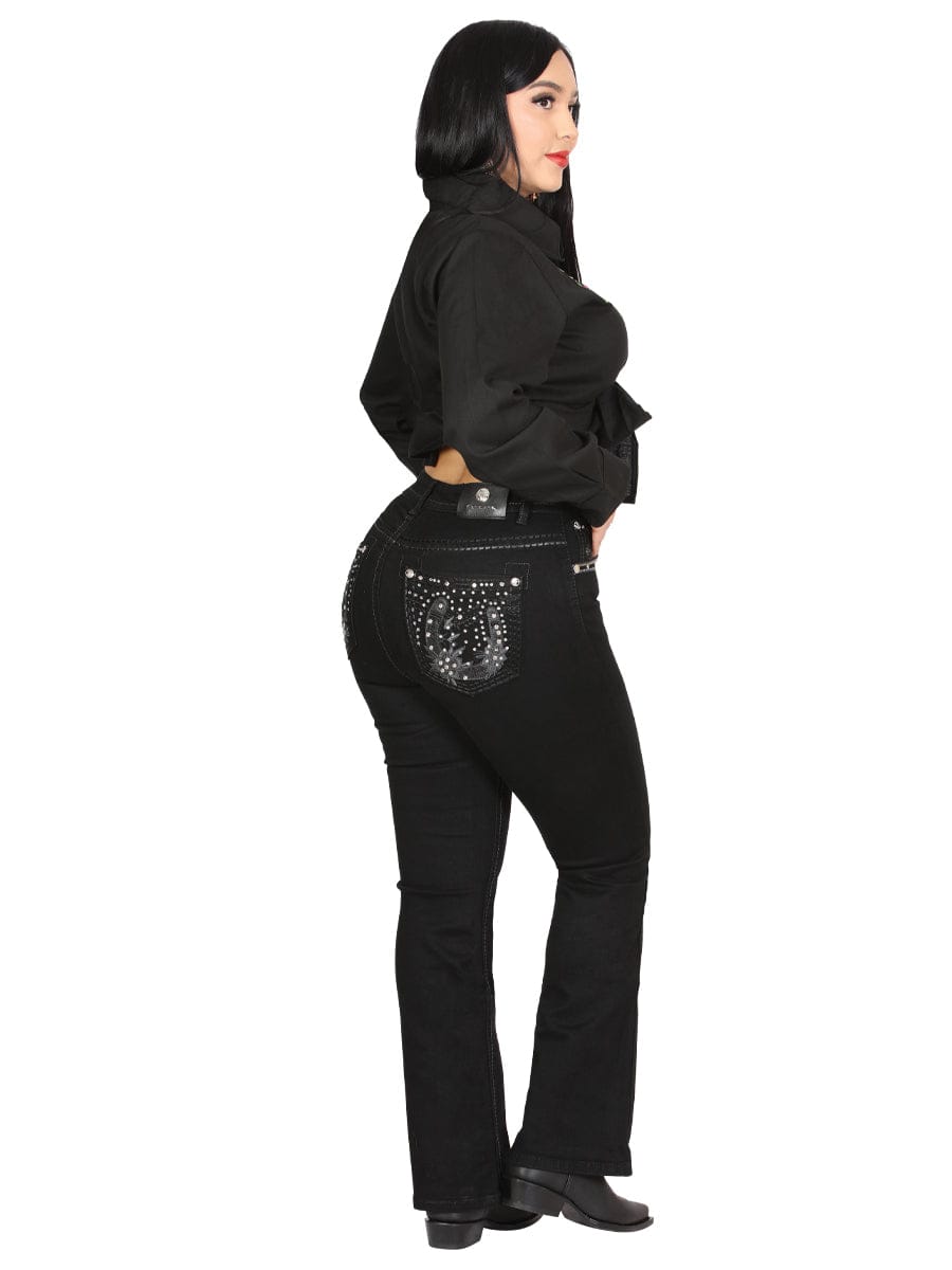 El General Western Wear DAMA Centenario Bootcut Denim Jeans - Black 45026