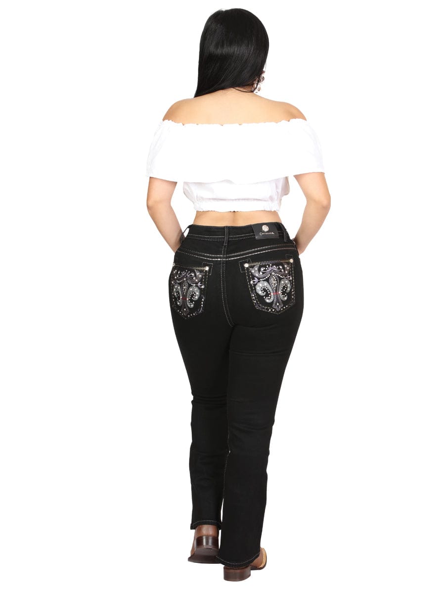 El General Western Wear DAMA Centenario Bootcut Denim Jeans - Black 45030