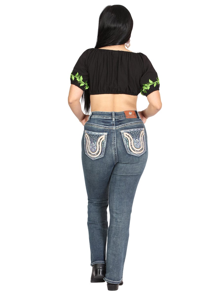 El General Western Wear DAMA Centenario Bootcut Denim Jeans - Dark Blue 45029