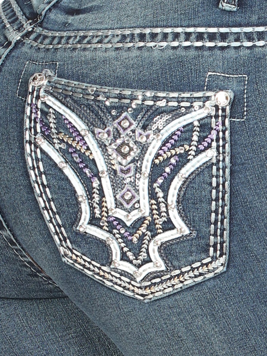 El General Western Wear DAMA Centenario Bootcut Denim Jeans - Dark Blue 45032