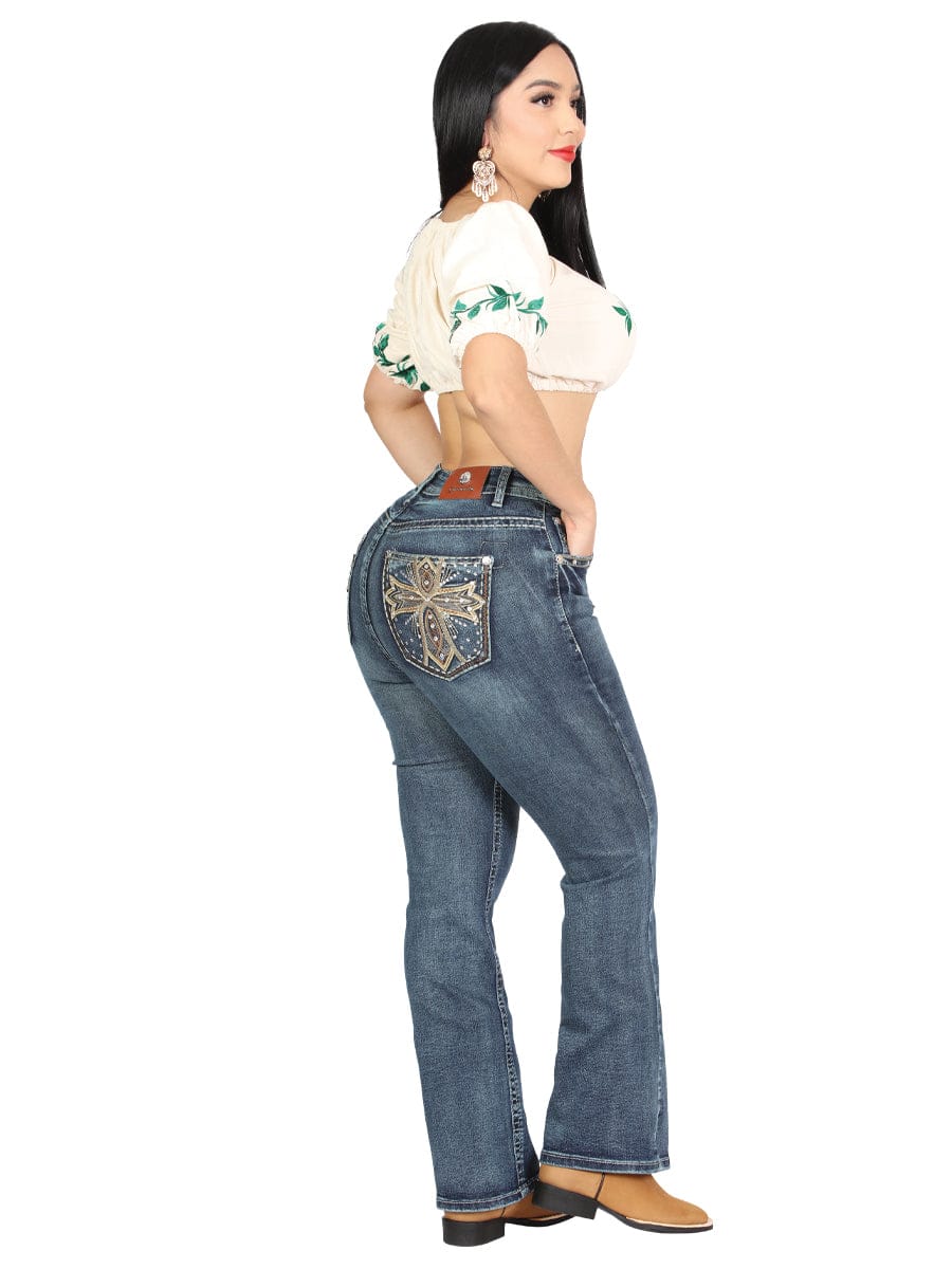 El General Western Wear DAMA Centenario Bootcut Denim Jeans - Dark Blue 45323