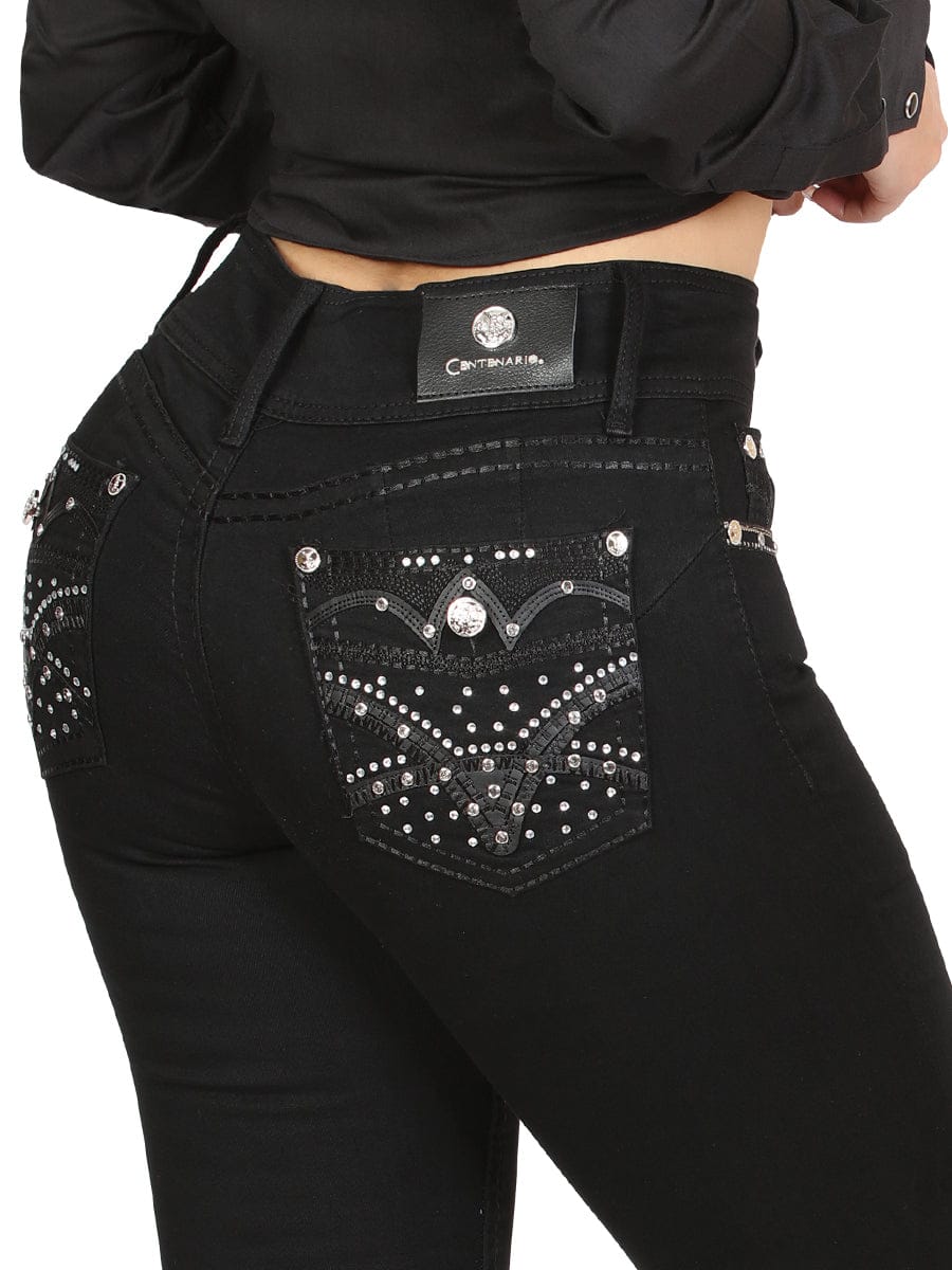 El General Western Wear DAMA Centenario Hip-Up Skinny Denim Jeans - Black 45318