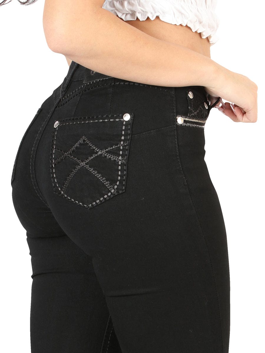 El General Western Wear DAMA Centenario Women's Black Bootcut Denim Jeans 45543