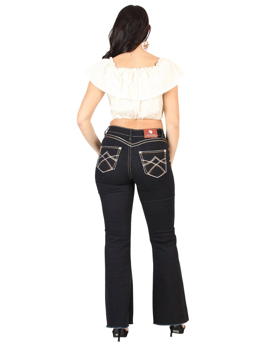 El General Western Wear DAMA Centenario Women's Medium Blue Bootcut Denim Jeans 45544
