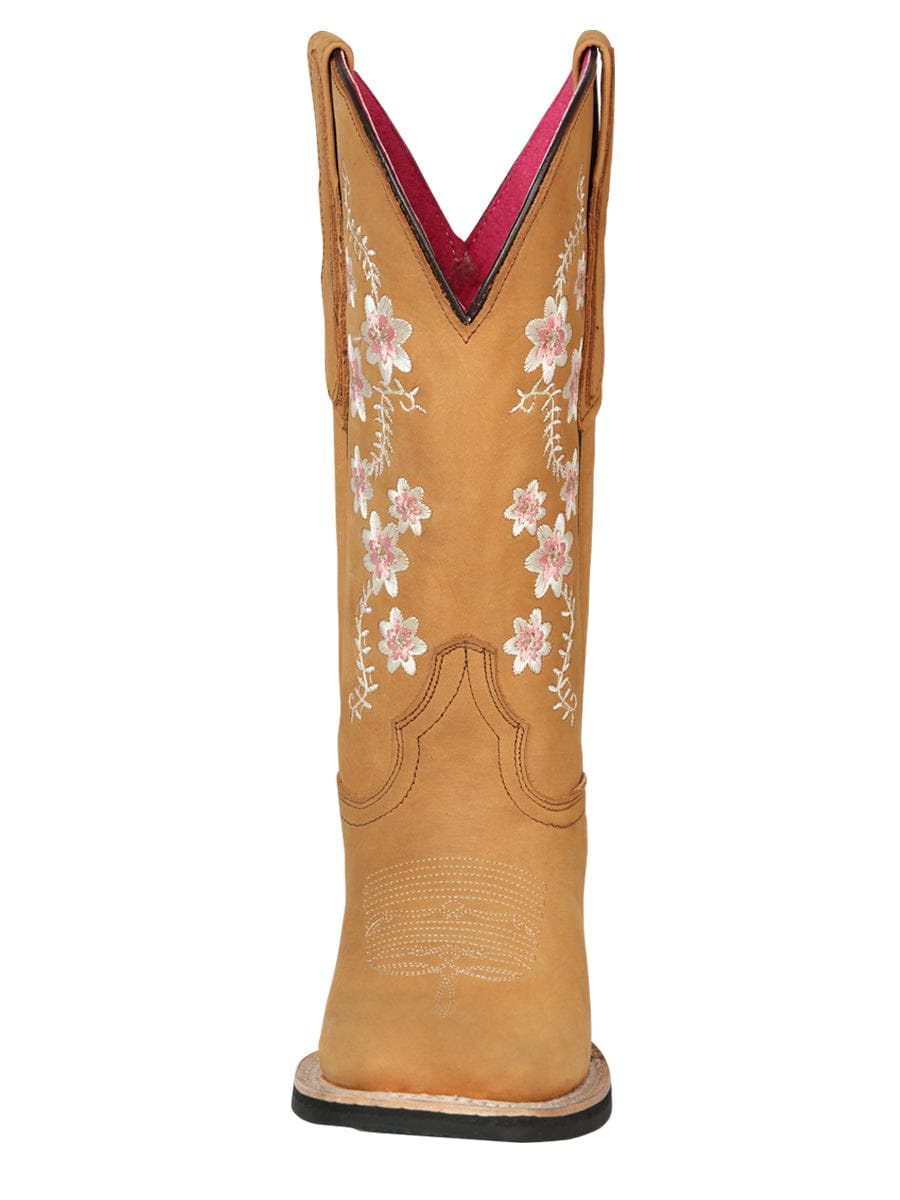El General Women's Cowboy Boot - Nubuck Peach 44644 - Front View