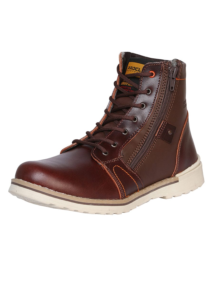 El General Western Wear DAMA ProCliff Protection Women's Lace Up Work Boot- Wine 35209 side view