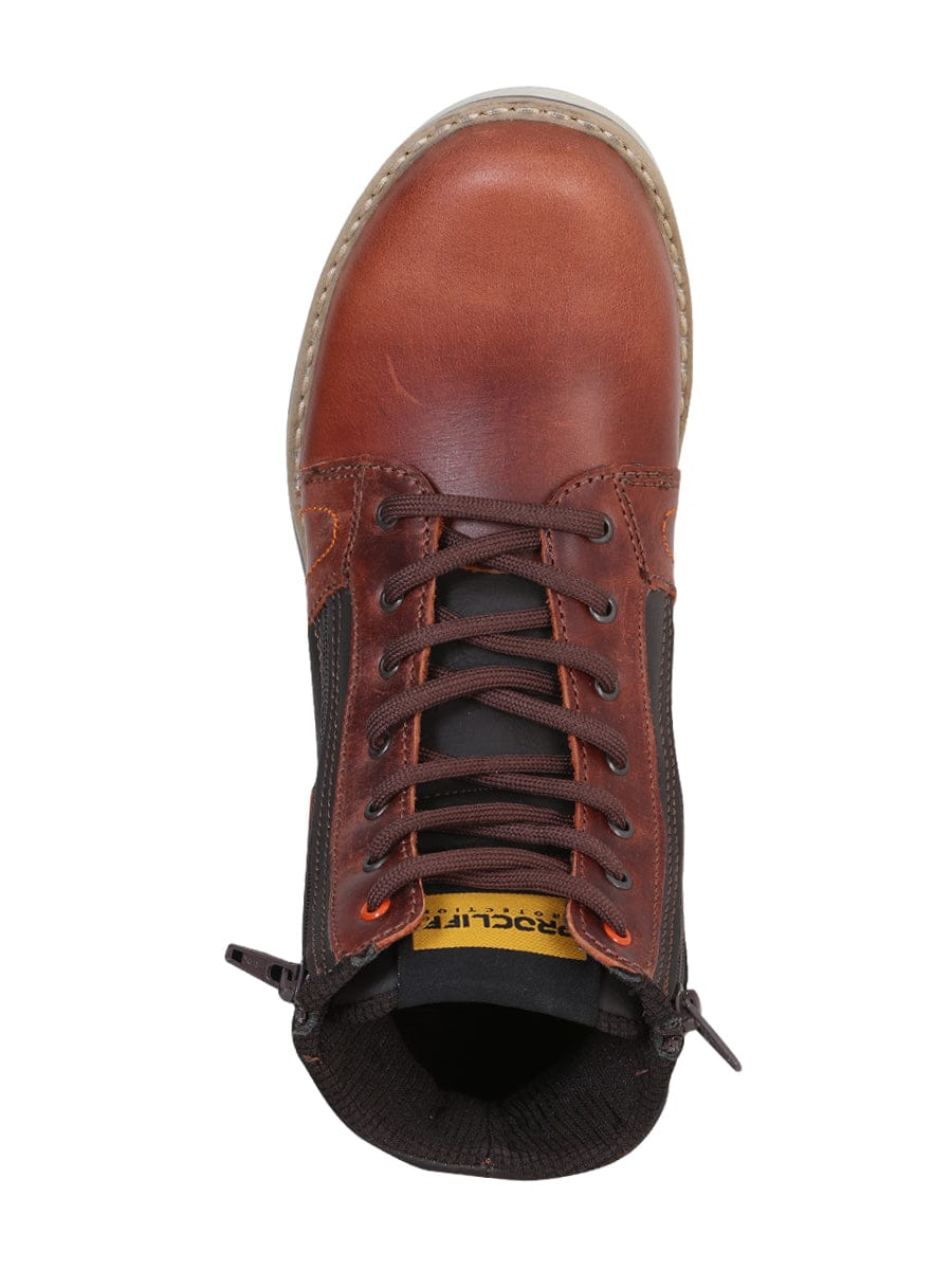 El General Western Wear DAMA ProCliff Protection Women's Lace Up Work Boot- Wine 35209 top view