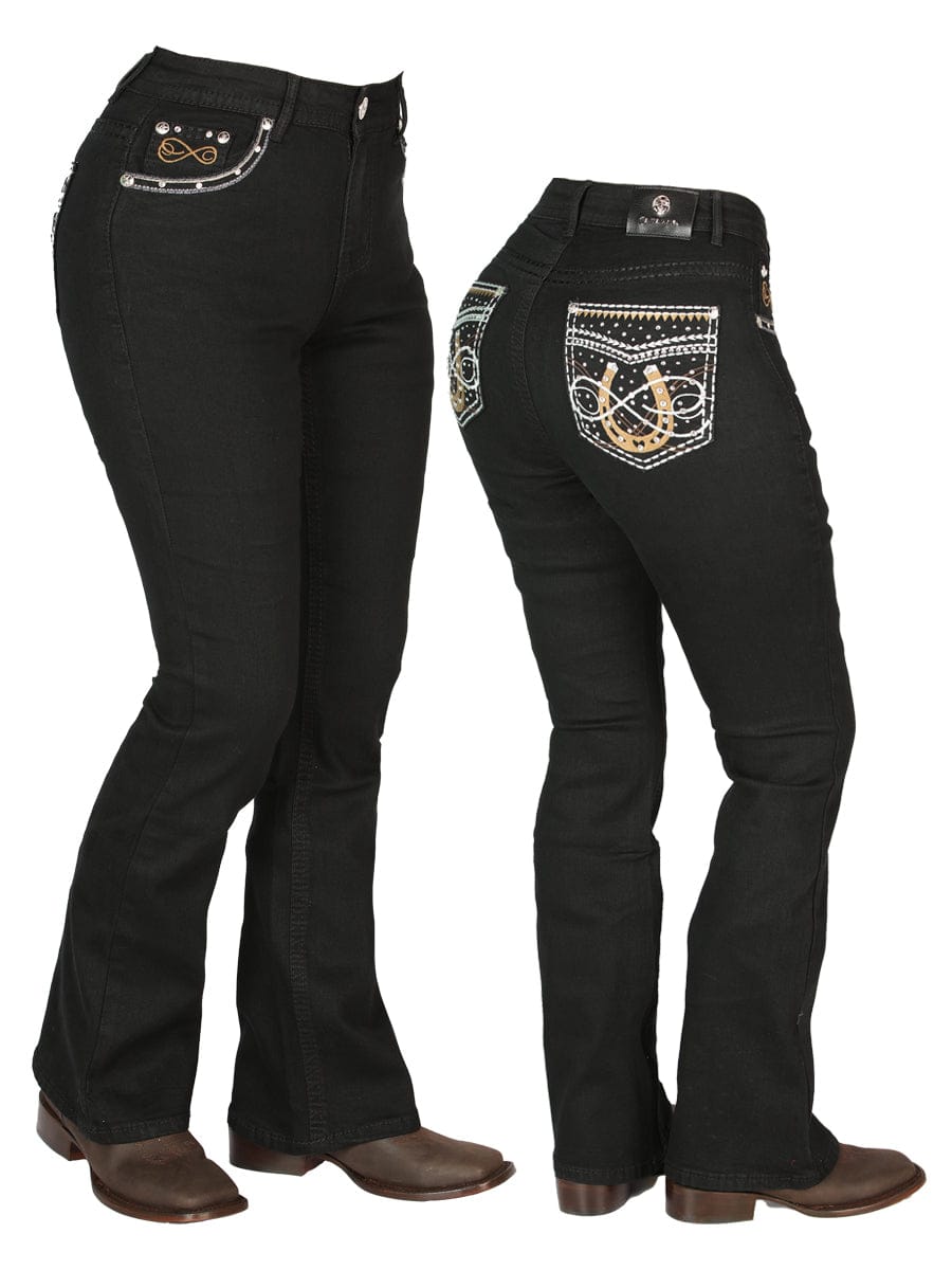 El General Western Wear DAMA Womens Black Centenario Jeans 44960