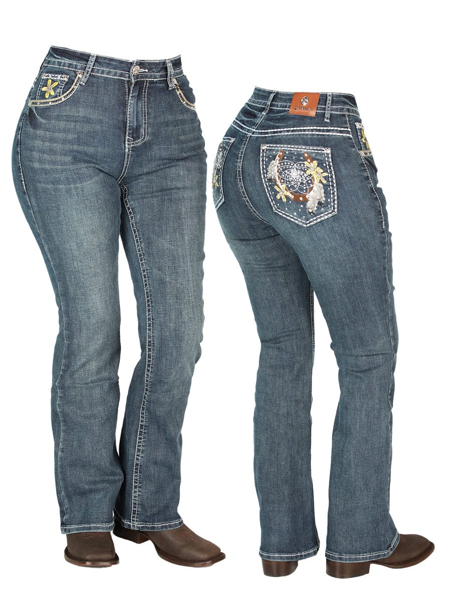 El General Western Wear DAMA Womens Dark-Blue Centenario Jeans 44959