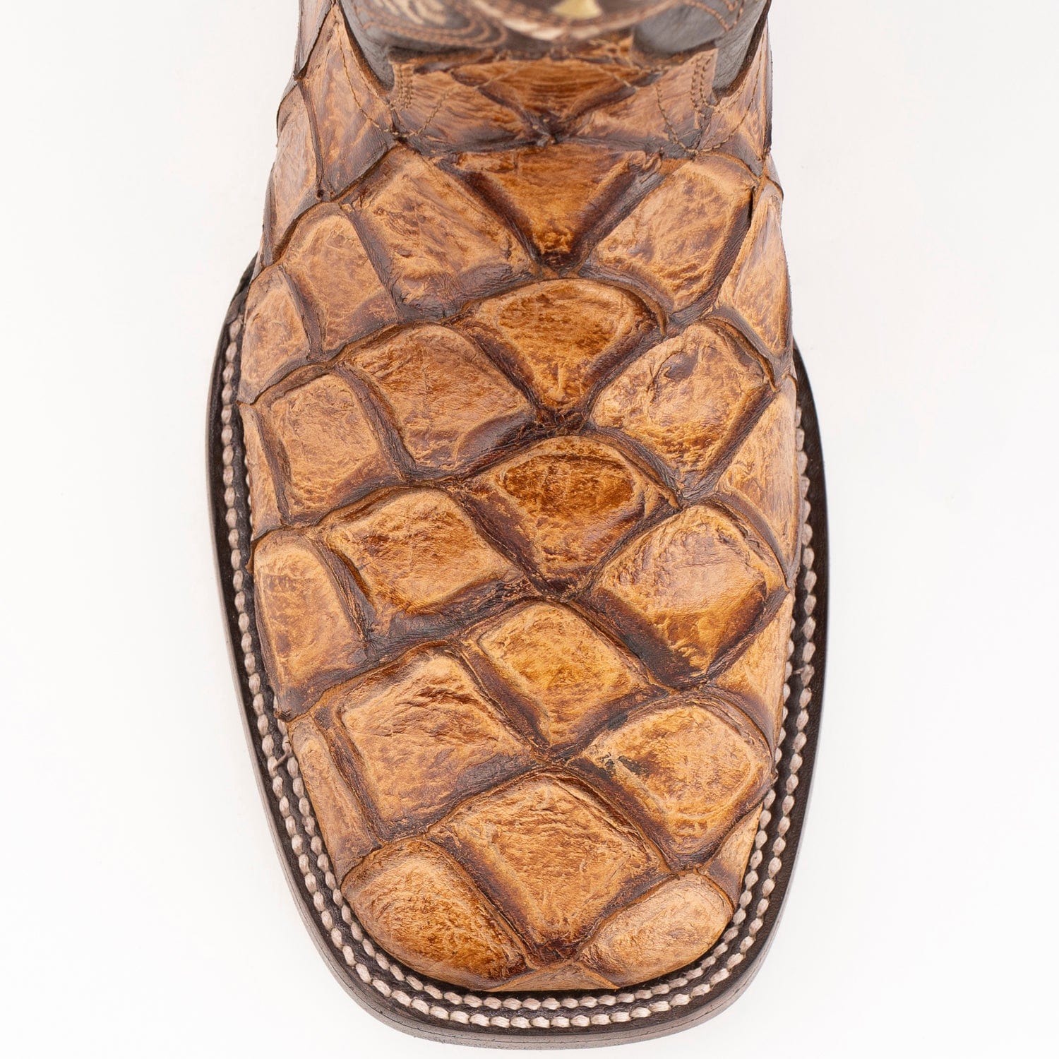 Ferrini Boots Boots 6 Ferrini Women's Bronco Square Toe Boots Pirarucu Fish Print - Cognac 9339361