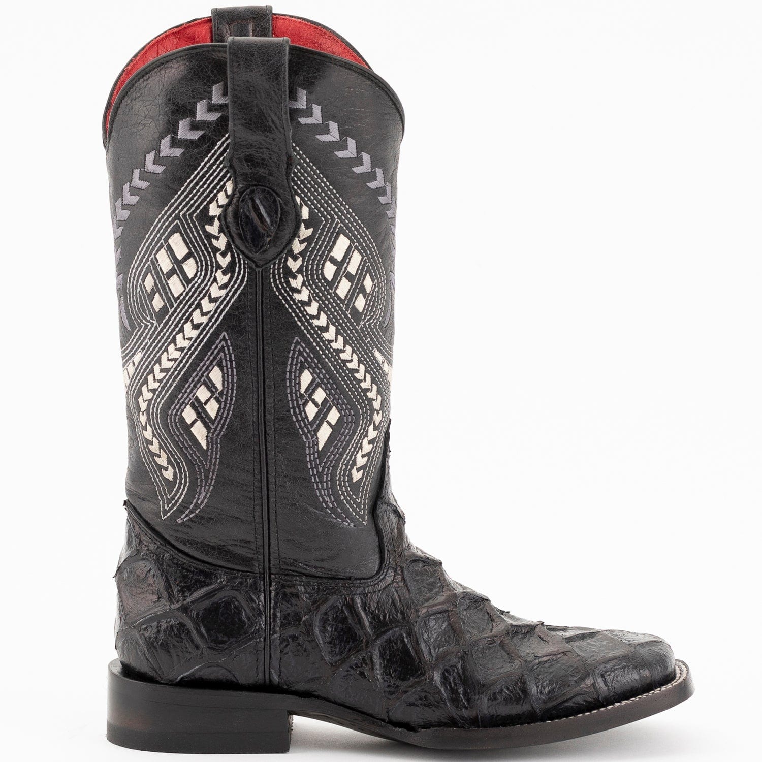 Ferrini Boots Boots Ferrini Women's Bronco Square Toe Boots Pirarucu Fish Print - Black 9339304
