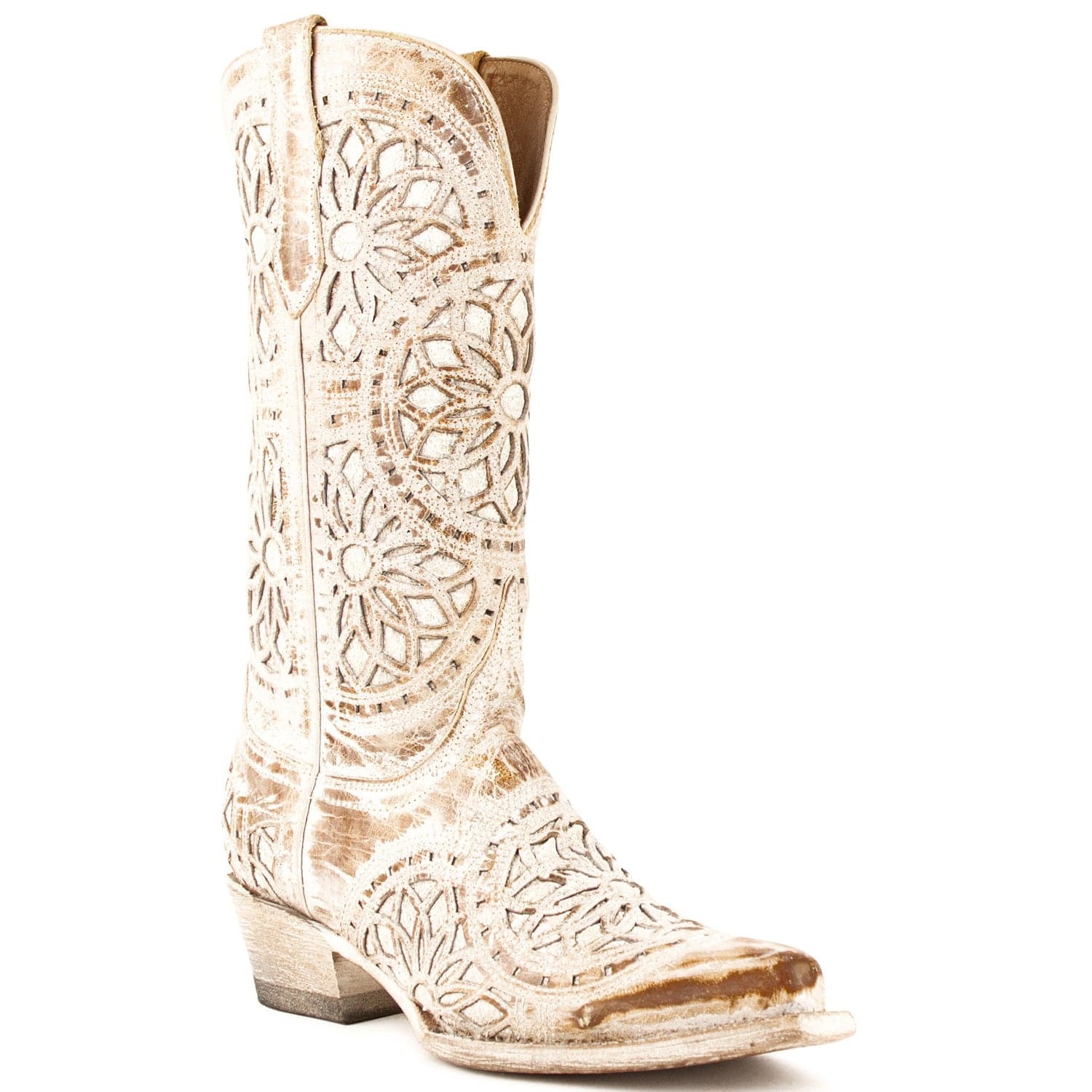 Ferrini Boots Boots Ferrini Women's Mandala Snip Toe Boots Handcrafted - Shaby Chic Brown 8176110