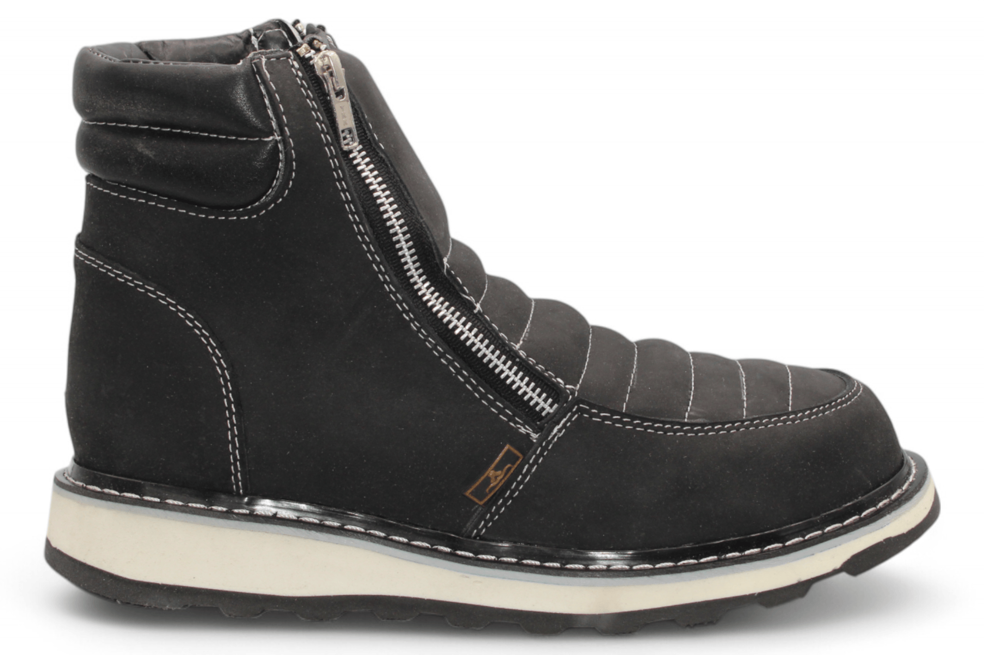 Hooch Boots Boots Men’s Genuine Leather Round Toe Work Shoes Black Color – Hooch Boots - Right Side View
