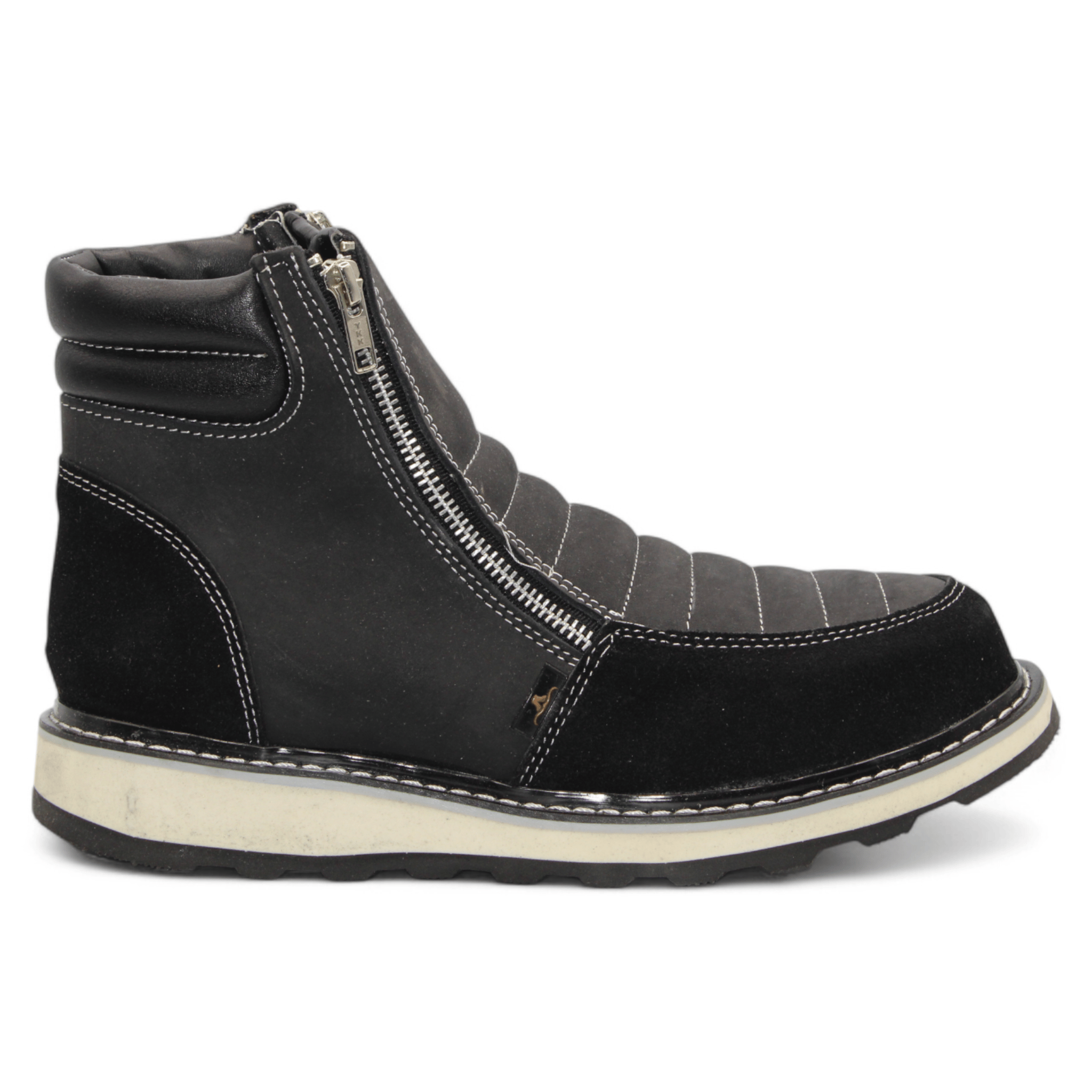 Hooch Boots Boots Men’s Genuine Leather Round Toe Work Shoes Black Color – Hooch Boots - Right Side View