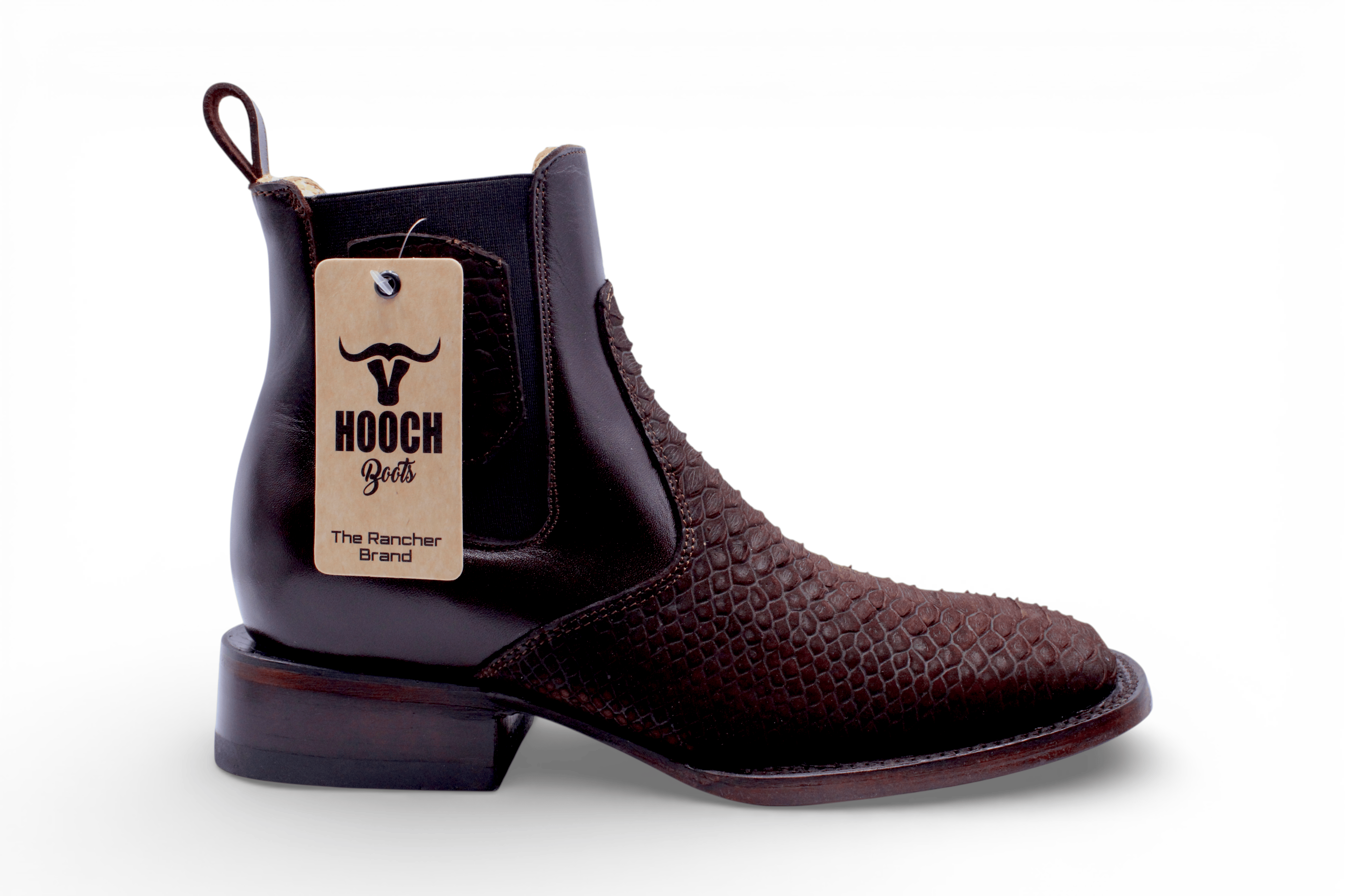 Hooch Boots Boots Men’s Genuine Leather Square Toe Ankle Boots Chocolate Color – Hooch Boots