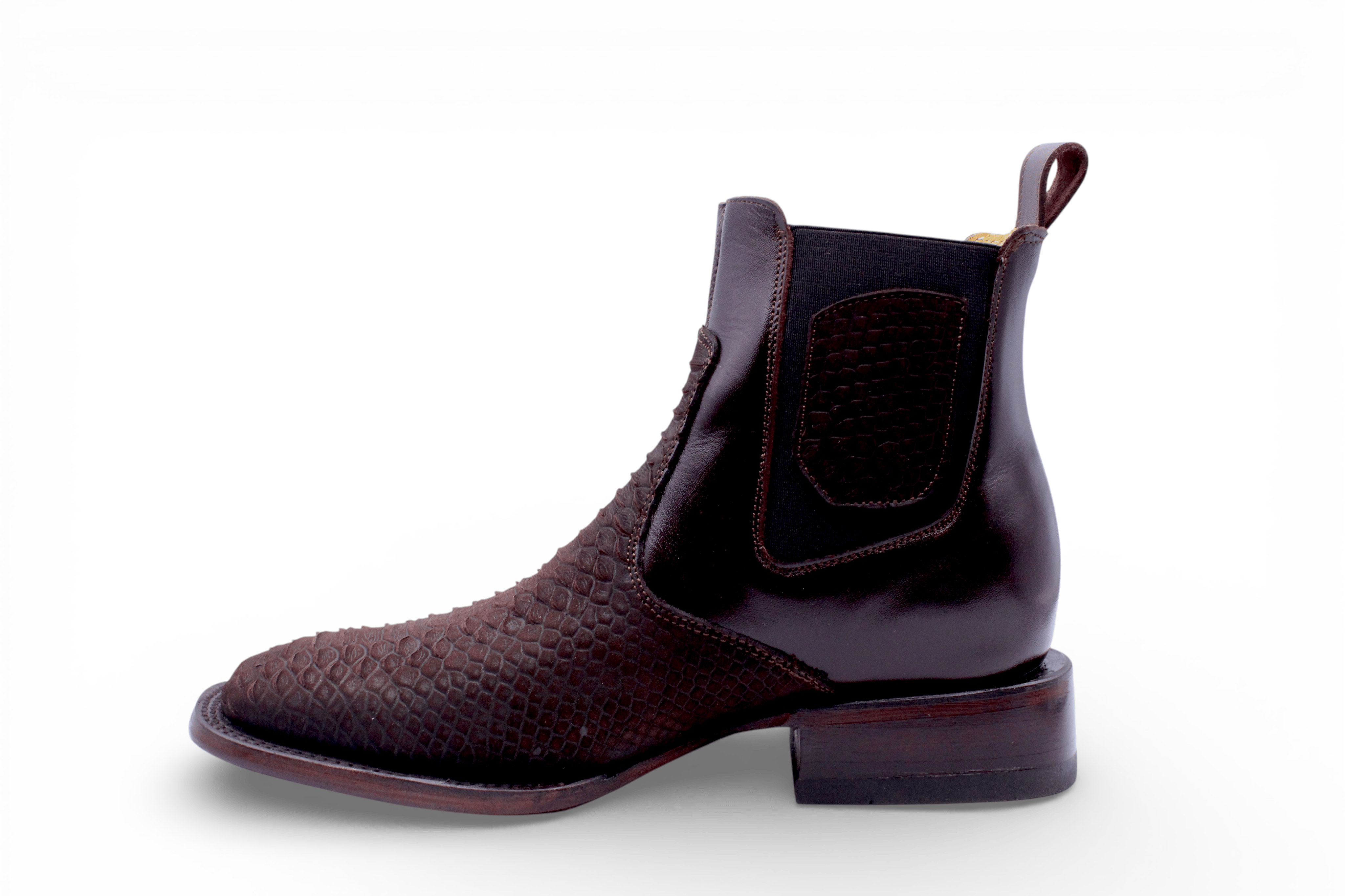 Hooch Boots Boots Men’s Genuine Leather Square Toe Ankle Boots Chocolate Color – Hooch Boots