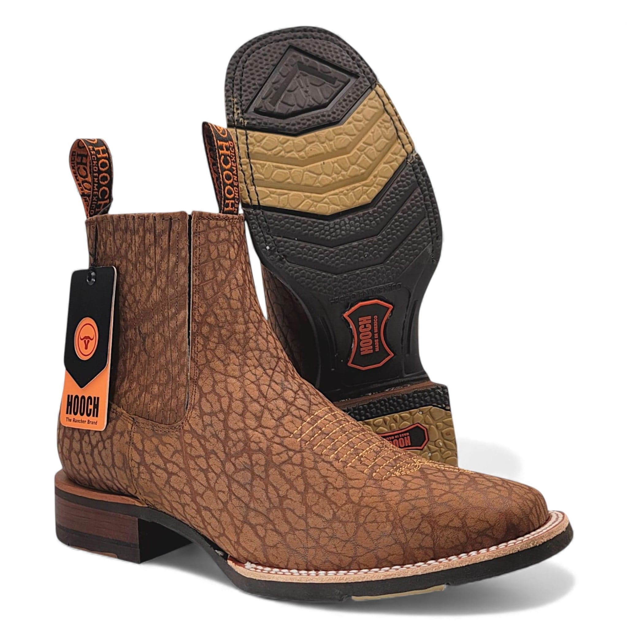 Hooch Boots Men’s Genuine Bull Shoulder Leather Square Toe Ankle Boots Tan Color – Hooch Boots