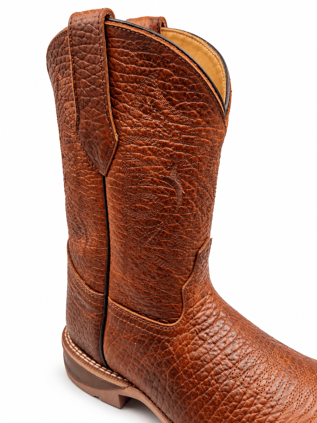 Hooch Boots Men's Genuine Leather Square Toe Boots Honey Color - Hooch Boots