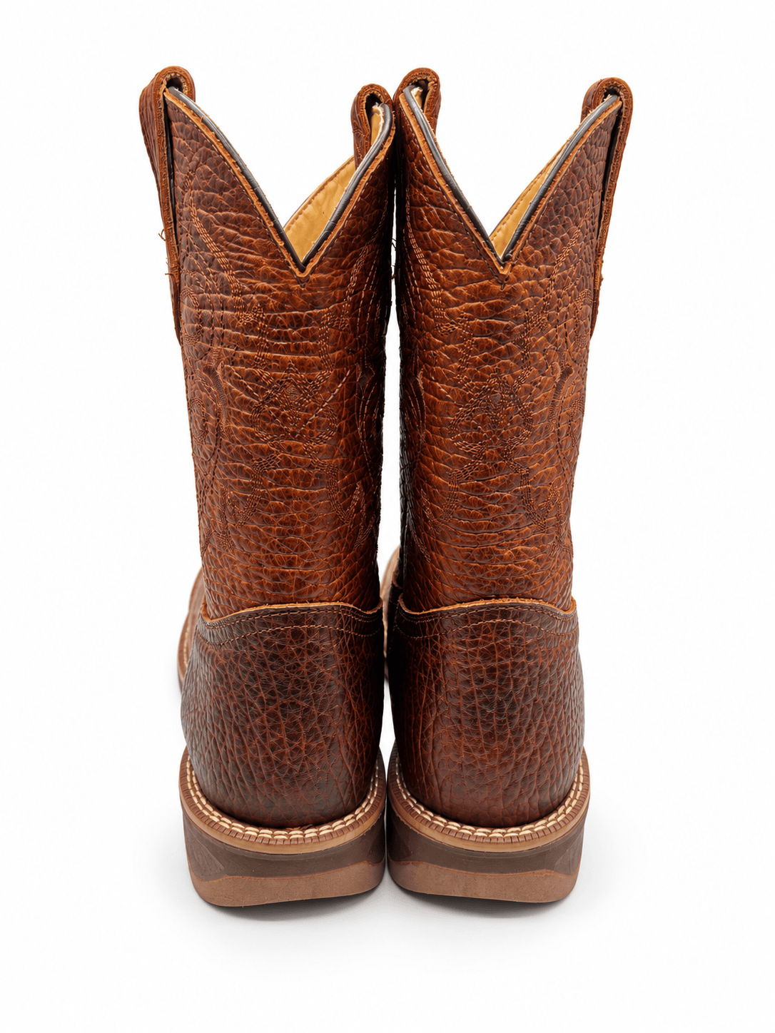 Hooch Boots Men's Genuine Leather Square Toe Boots Honey Color - Hooch Boots