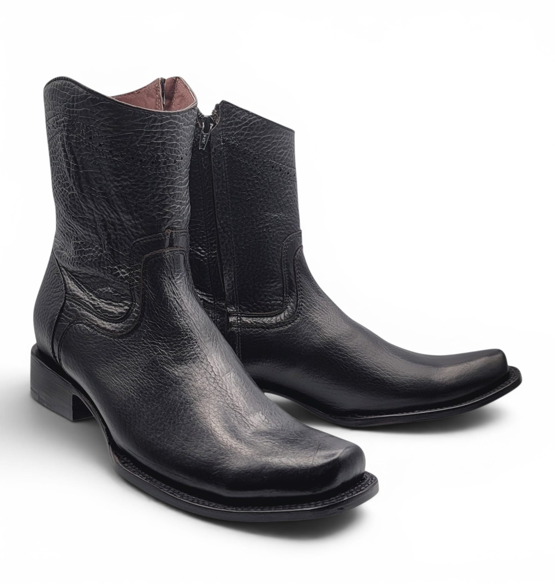 Hooch Western Boot & Belt Set Men’s Genuine Leather Dubai Toe Boots Black Color – Hooch Boots