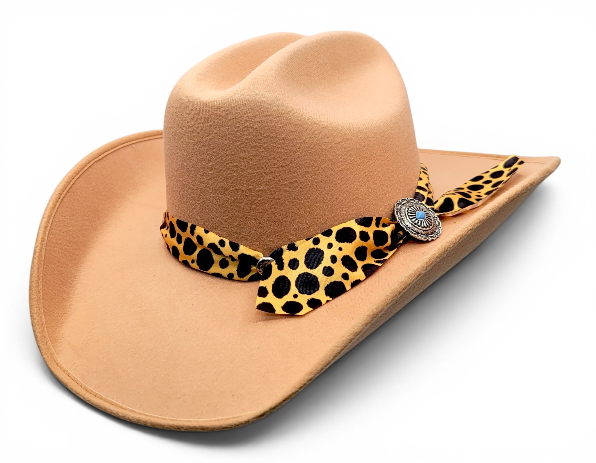 Hooch Women's Western Hat Women's Synthetic Felt Western Cowgirl Hats Honey Color Charlie Animal Print Band – Hooch Boots