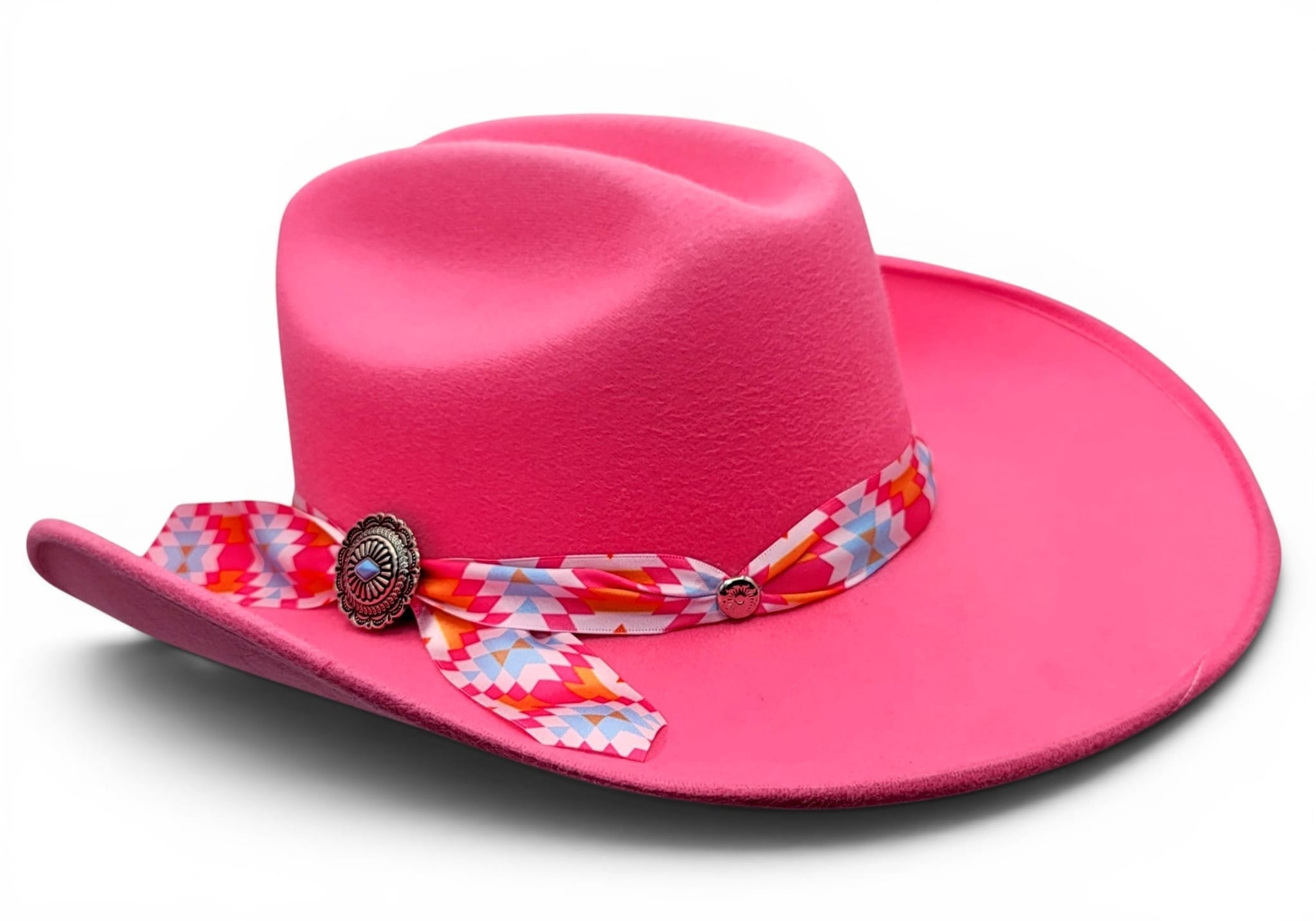 Hooch Women's Western Hat Women's Synthetic Felt Western Cowgirl Hats Pink Color Charlie Multicolor Band – Hooch Boots